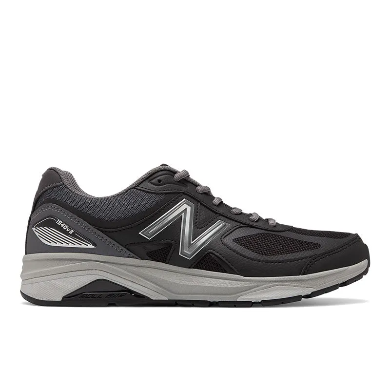 Warmup Run professional athletes' shoes 1540v3 - Black with Castlerock - Men's