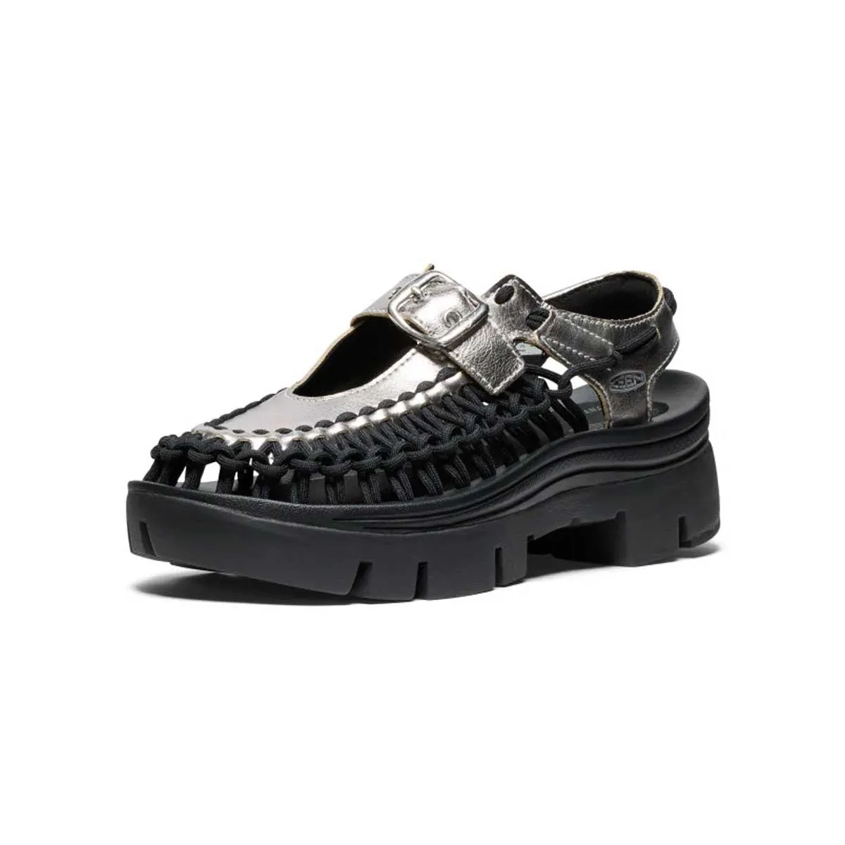 Wmns Platform Uneek Mary Jane 'Silver Black' Ergonomic City Adventure