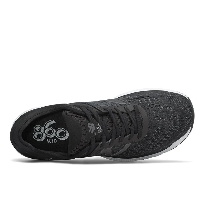 air - filled running gear running shoes for casual female joggers 860v10 - Black with Black Caviar - Men's