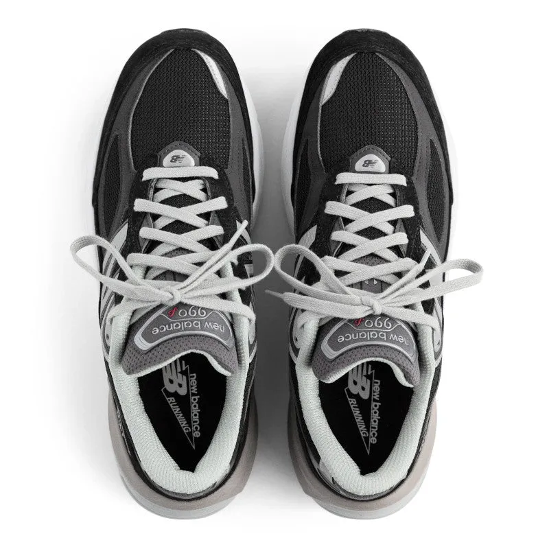990v6 - Black with White - Men's gravel running shoes running in a bamboo bridge area shoes