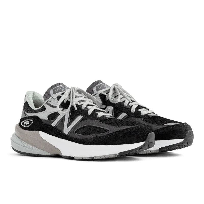 990v6 - Black with White - Men's Adjustable Laces foam sole shoe trait