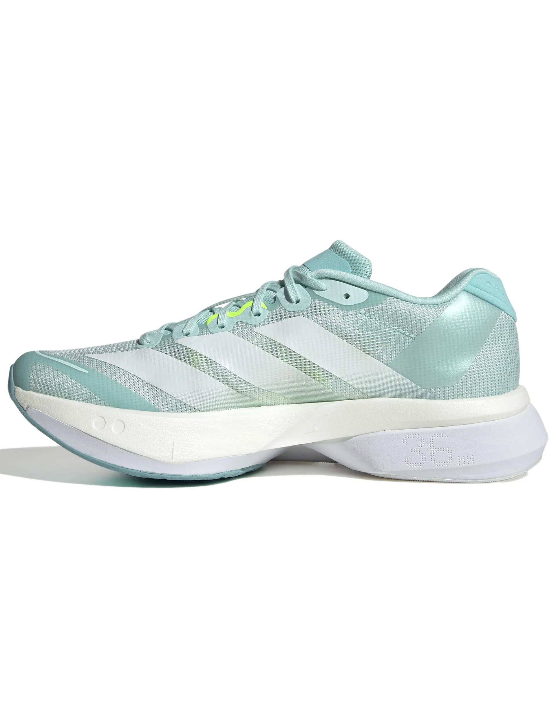 Adizero Boston 13 Shoes - Semi Flash Aqua/Zero Metallic/Lucid Lemon flat insole shoes