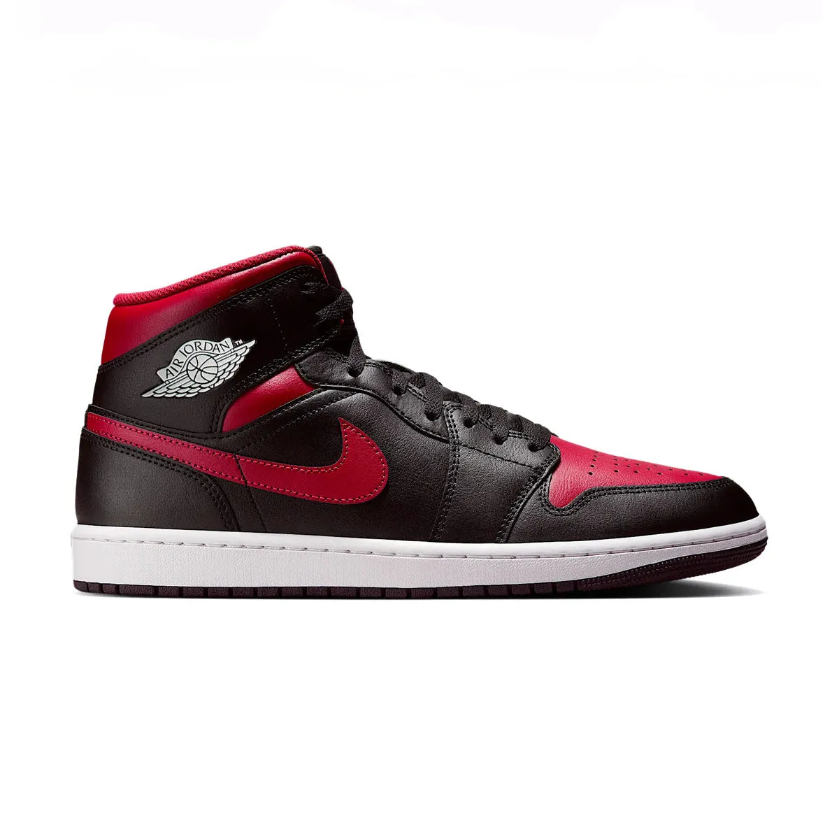 Air Jordan 1 Mid 'Bred' Reinforced Seams Power Flow
