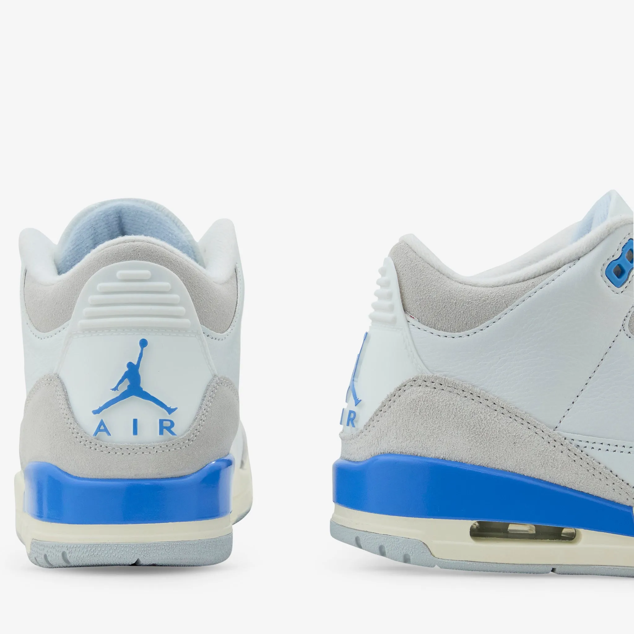 Round Toe Quick Fit Air Jordan 3 Retro 'Lucky Shorts' Summit White | Hydrogen Blue | Legend Blue