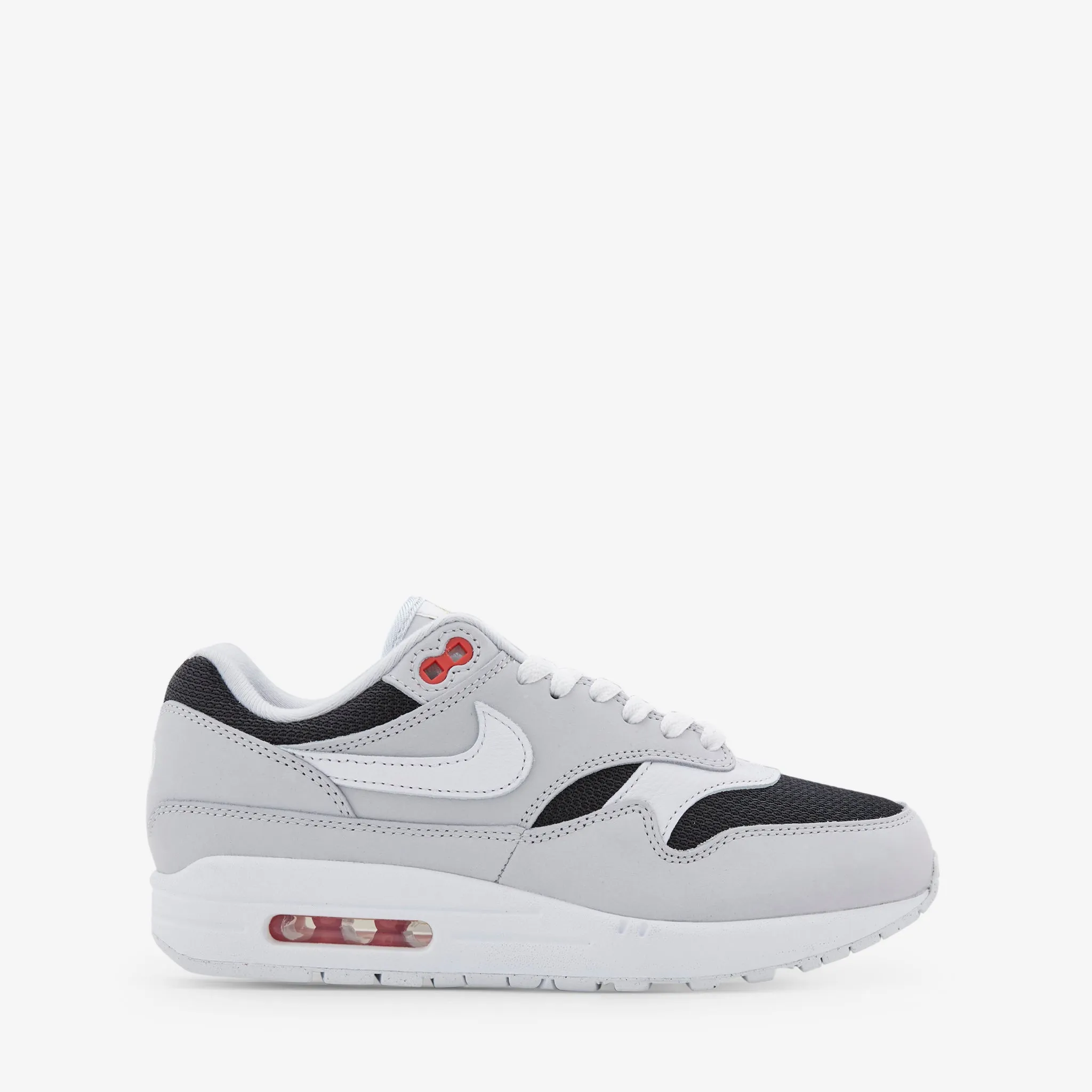 Air Max 1 PRM Pure Platinum | White | Black | Sport Red Ultra-soft wear