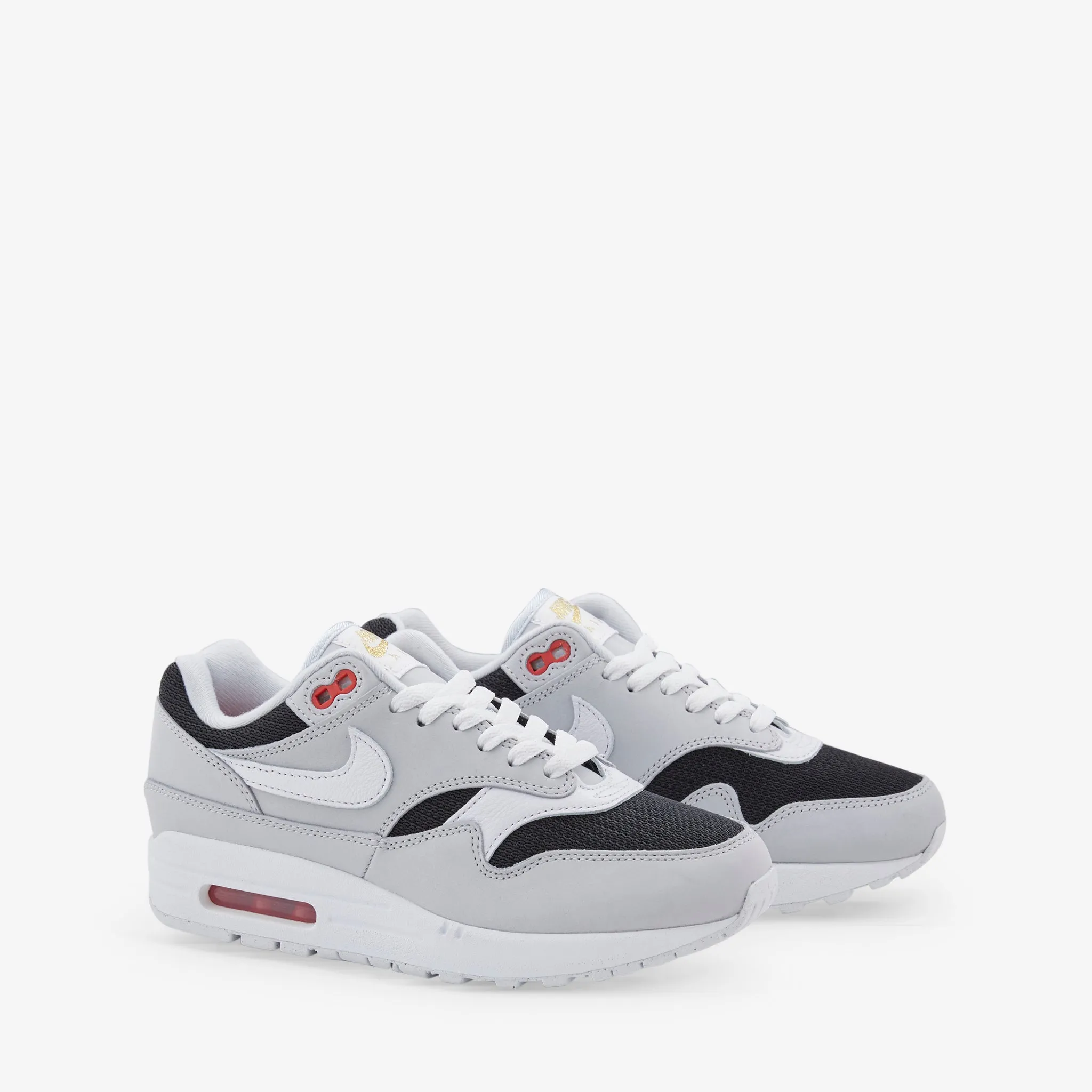 Air Max 1 PRM Pure Platinum | White | Black | Sport Red Compression Molded Cushion
