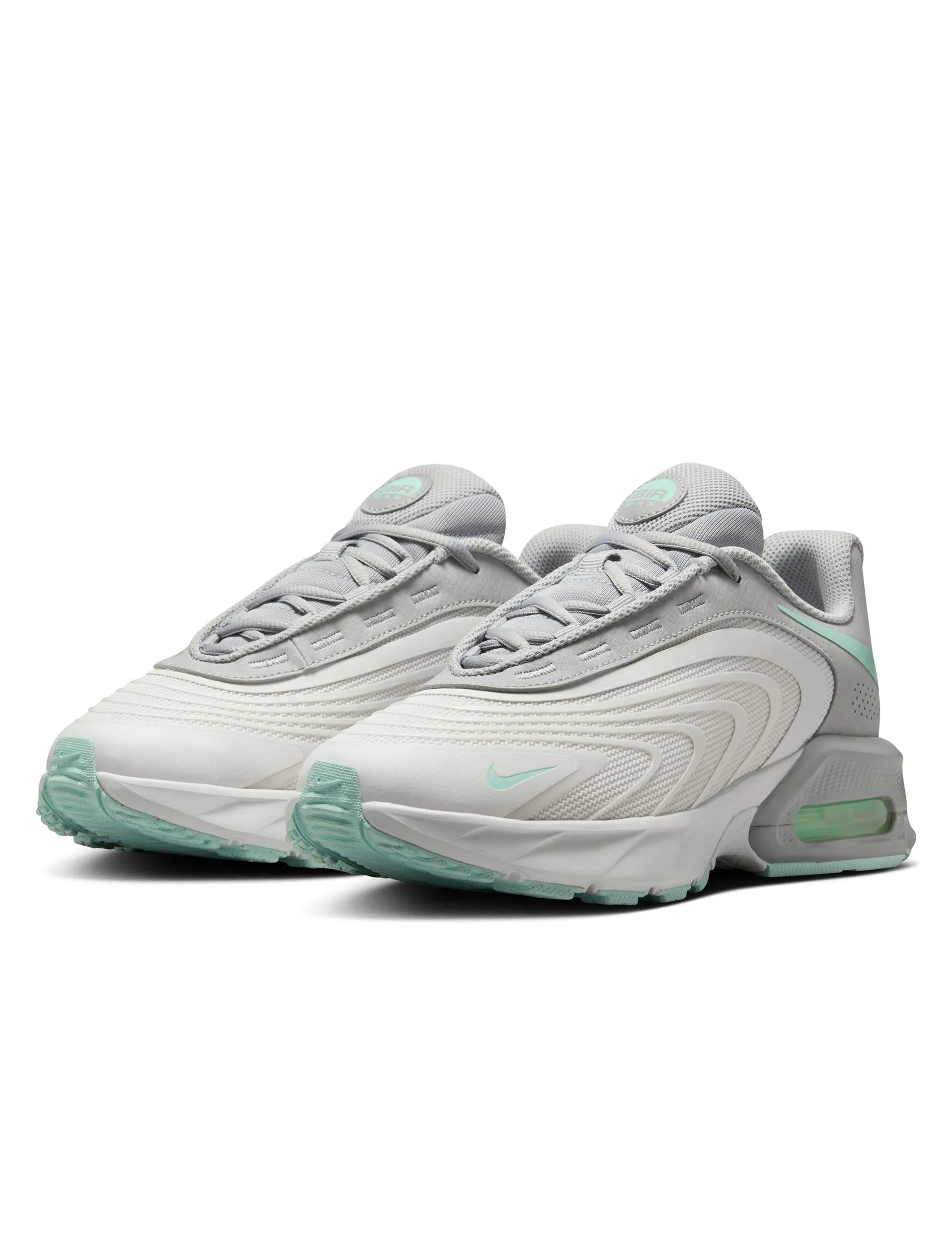 Breathable Airflow Channels Air Max Fire Shoes - Summit White/Mint Foam/Light Smoke Grey