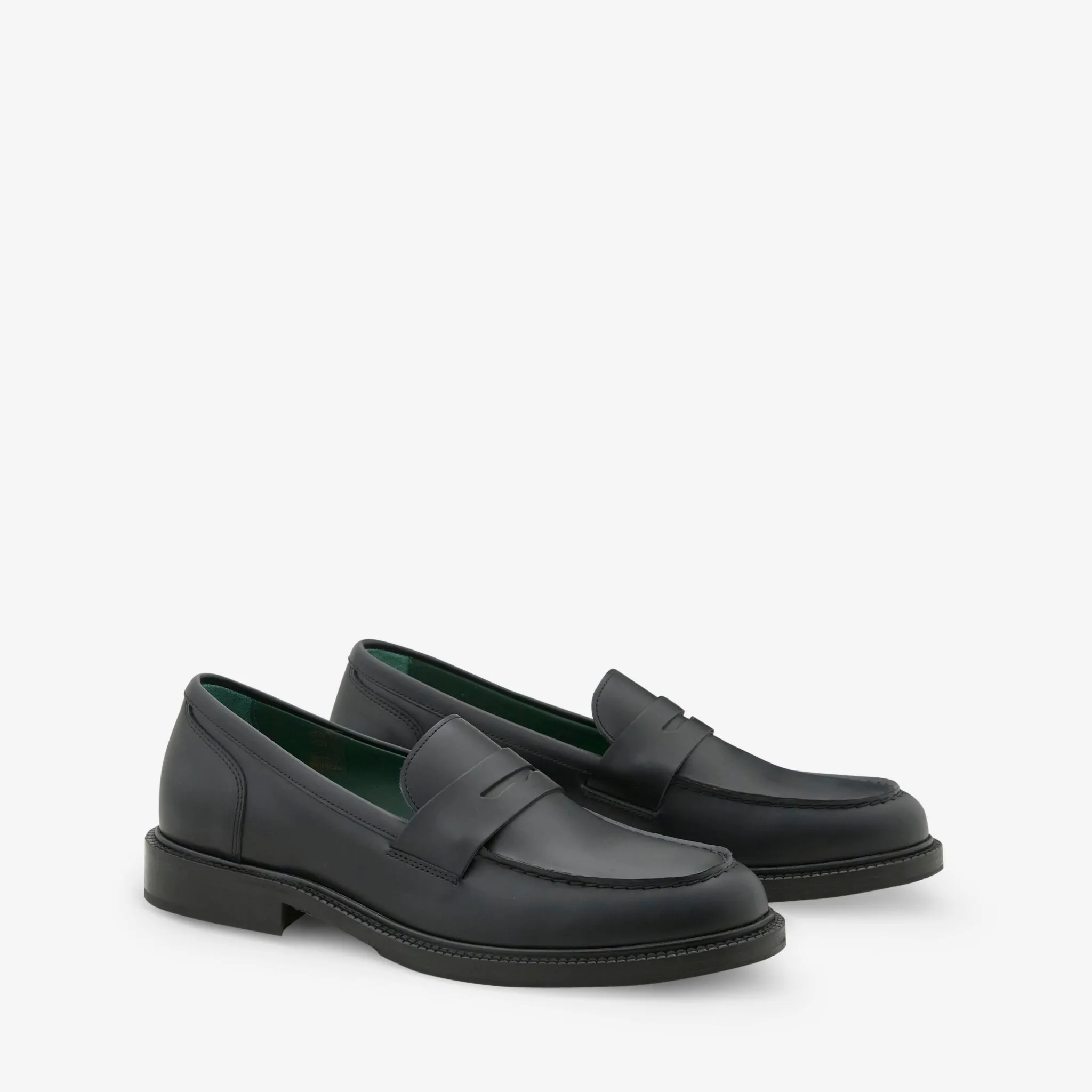 SS25 Townee Penny Loafer Black Polido Leather Light Activity