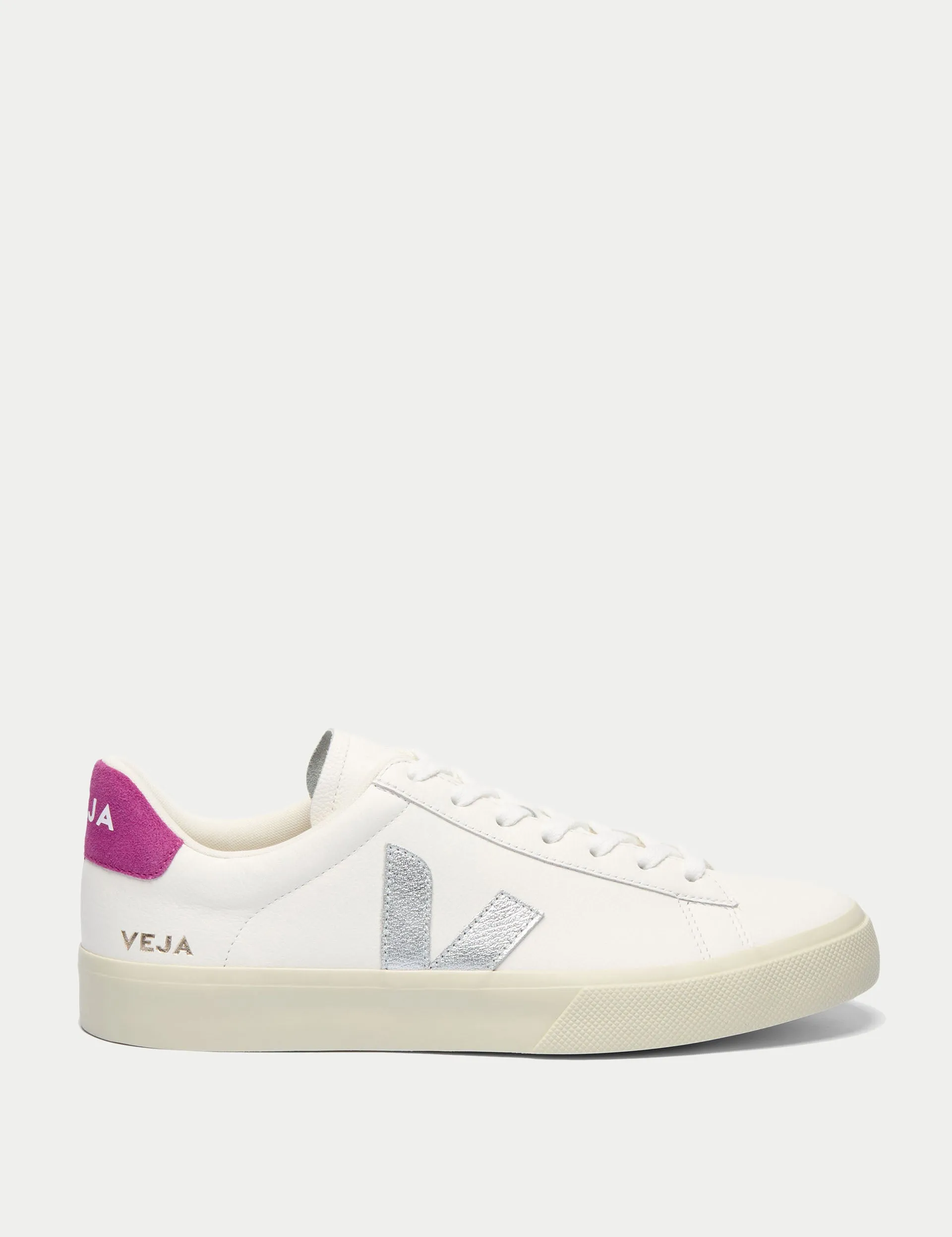 Casual Support Logo Bold Campo Leather - White Silver Ultraviolet
