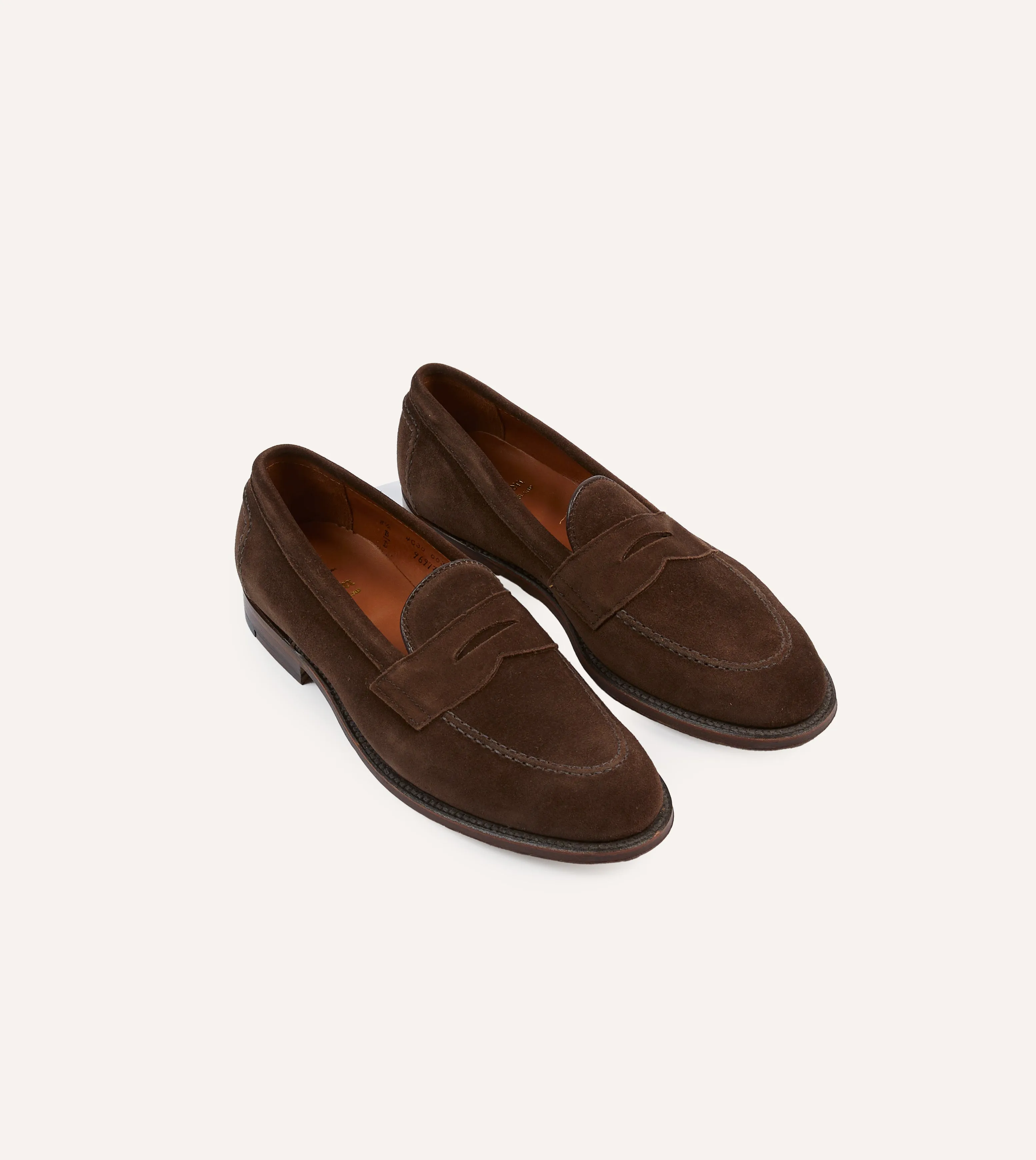 least waterproof office workers Alden Brown Suede Penny Loafer