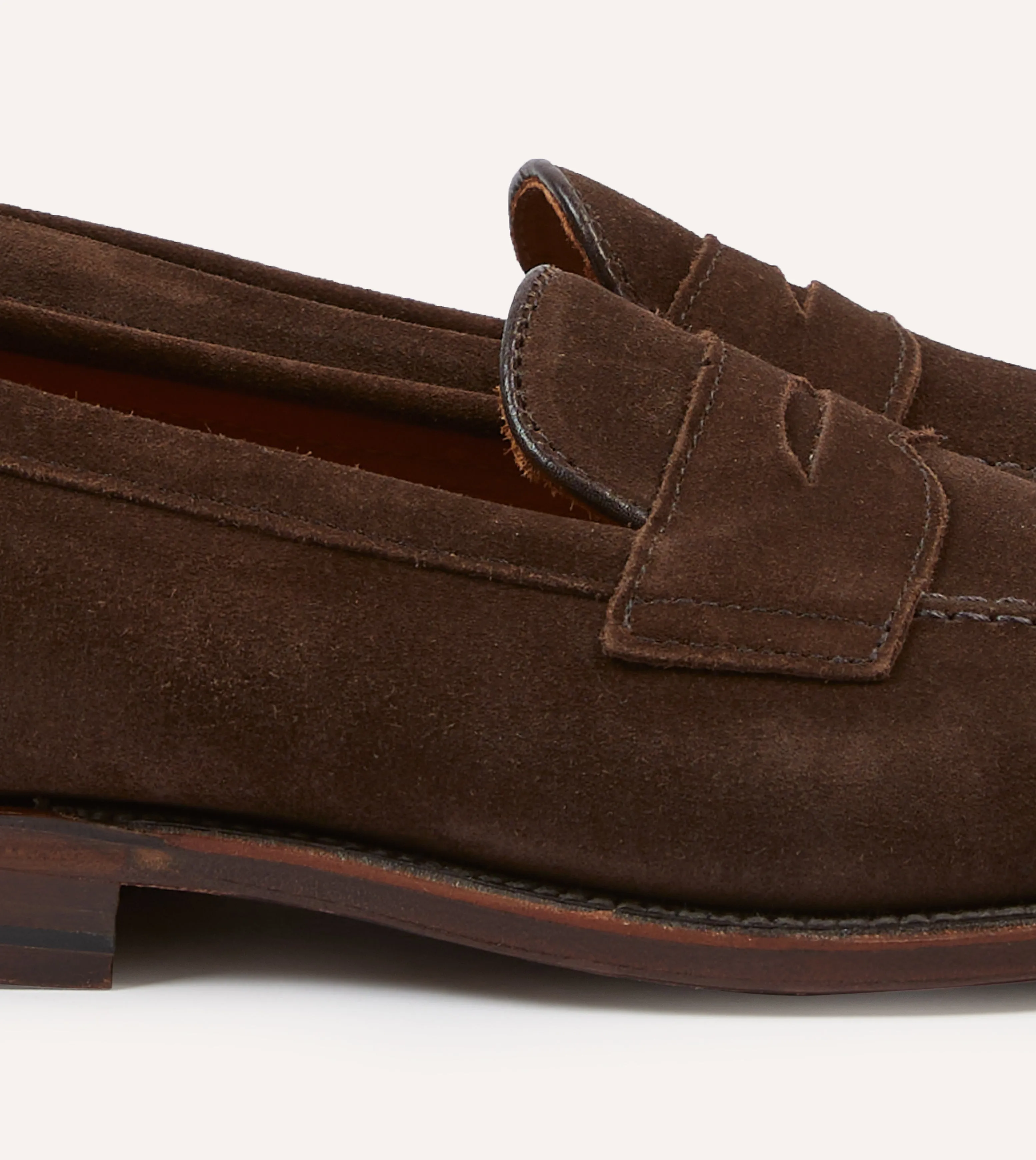 Alden Brown Suede Penny Loafer partygoers informal event
