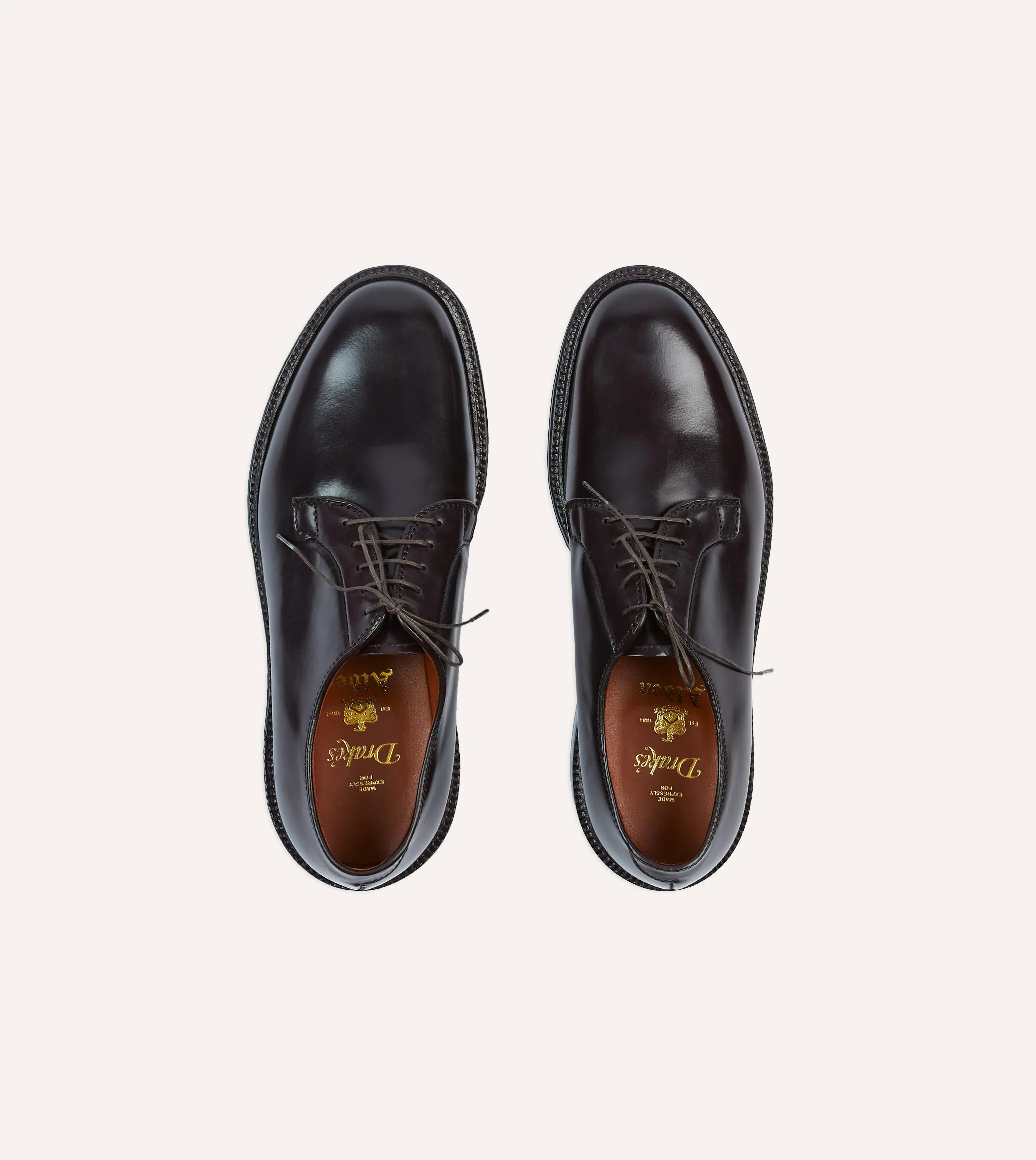Slim flair Easy - clean Alden Colour 8 Cordovan Plain Toe Blucher