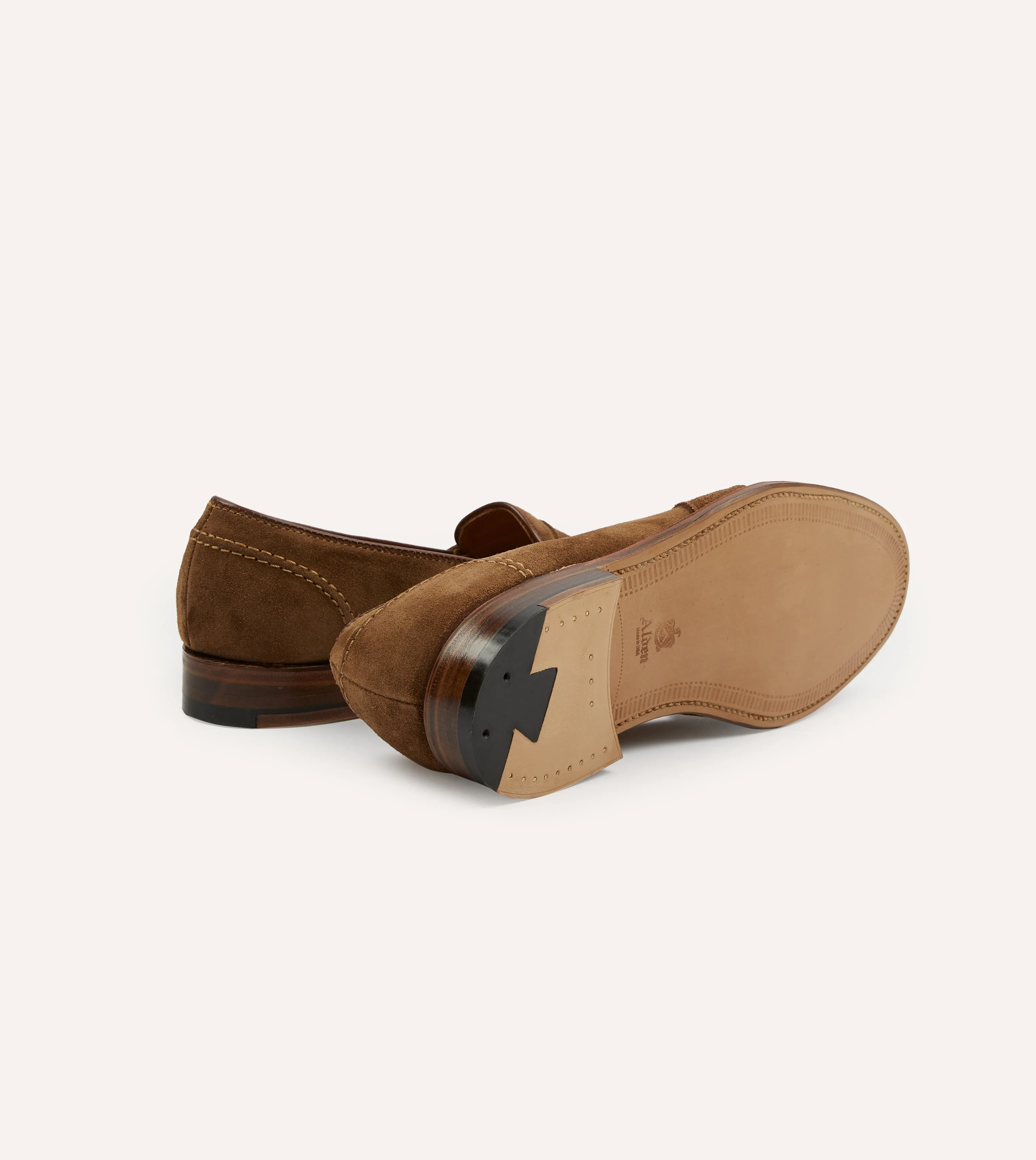 Sculpted comfort vintage Alden Snuff Suede Full Strap Loafer