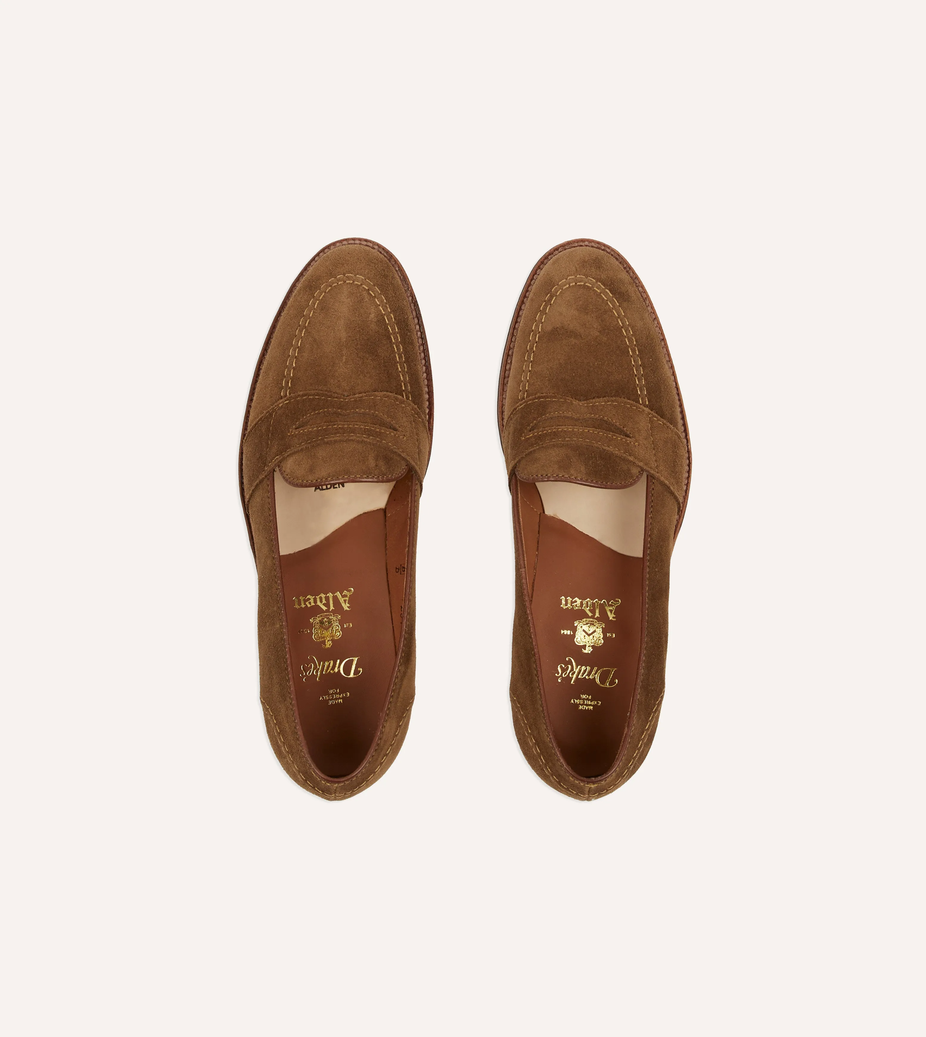 Alden Snuff Suede Full Strap Loafer Foot Support