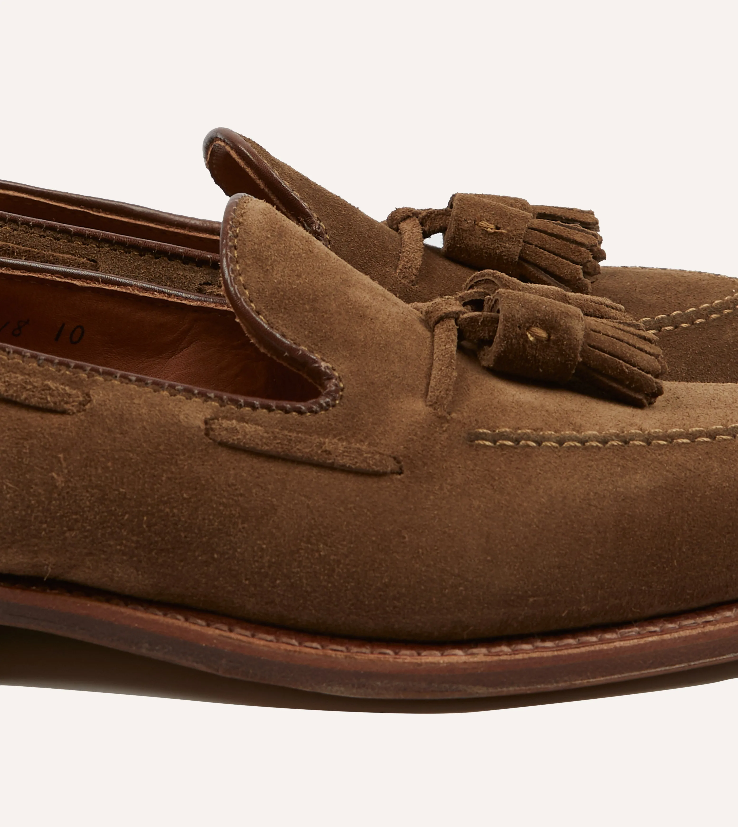 Sculpted cushioning Easy - to - wear Alden Snuff Suede Tassel Loafer