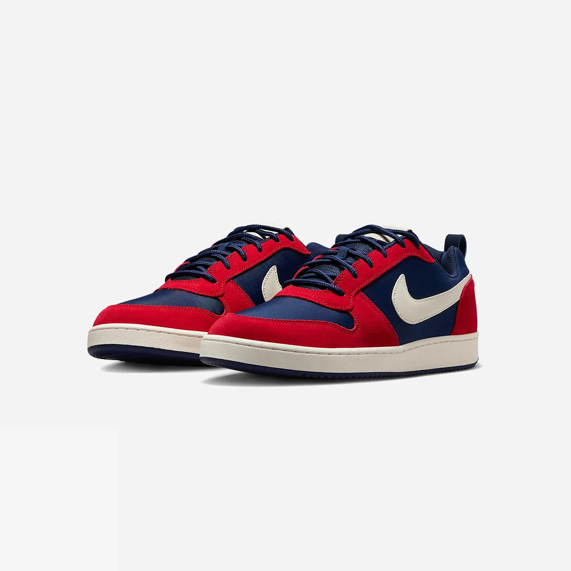 Nike Court Borough Low Premium Sneaker Navy Red HeelSupport Daily Performance