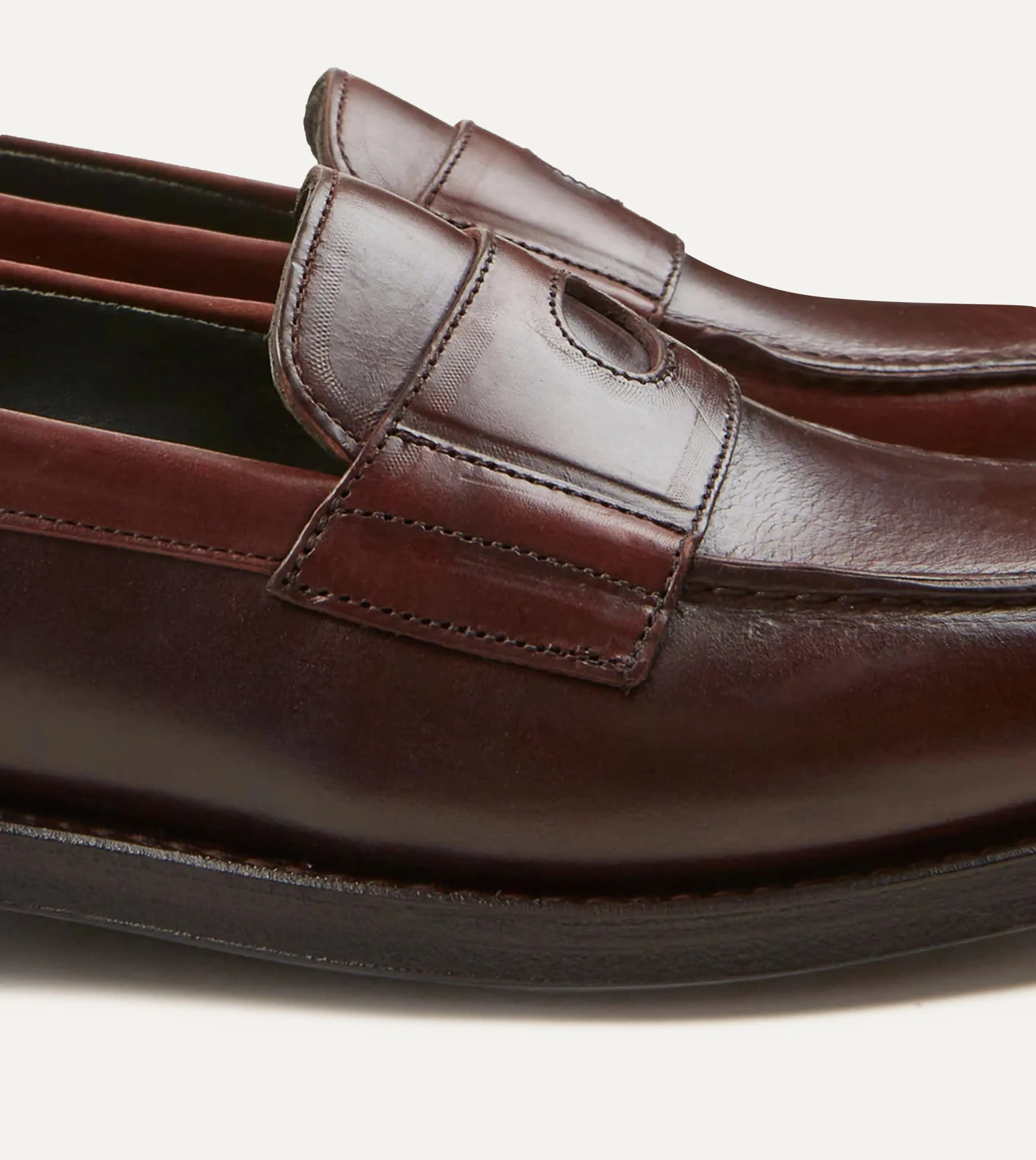 Brown Leather Charles Goodyear Welted Penny Loafer Chic Wear
