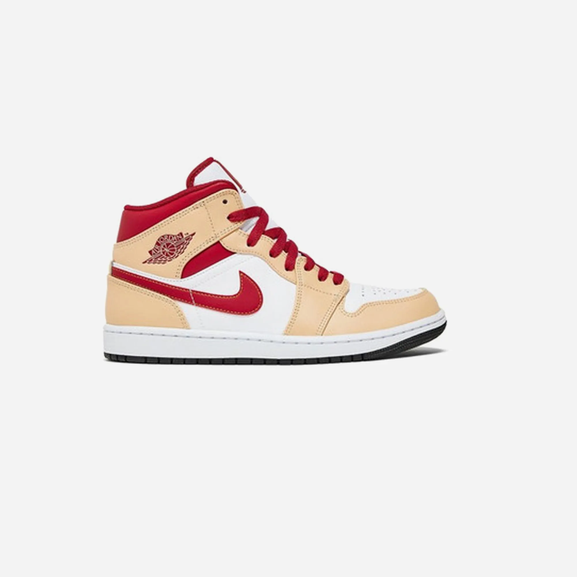 Jordan 1 Mid Light Curry Cardinal Men's Smooth Lining