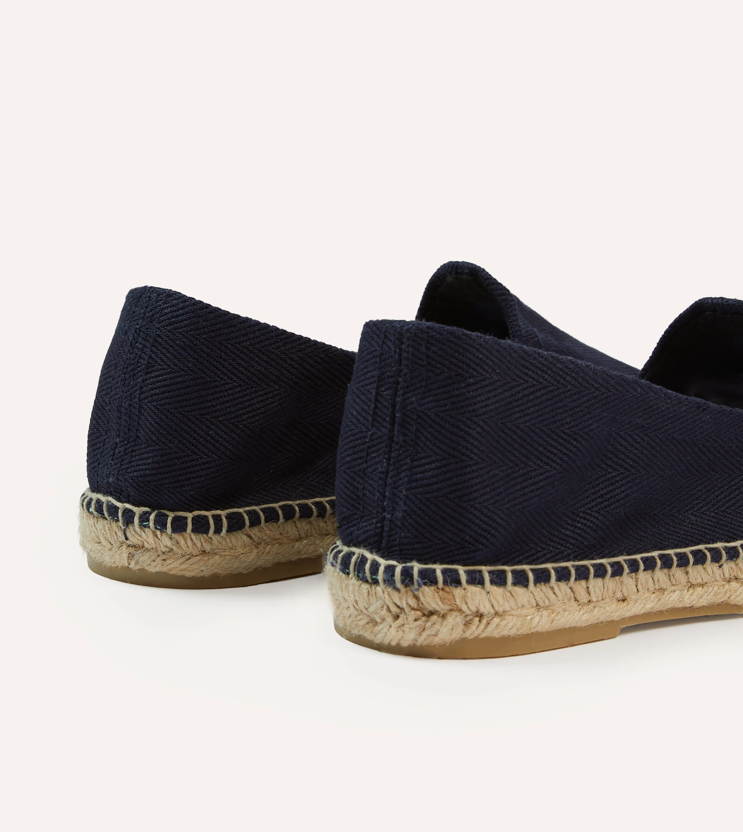 Quick Fit Navy Herringbone Cotton Espadrilles