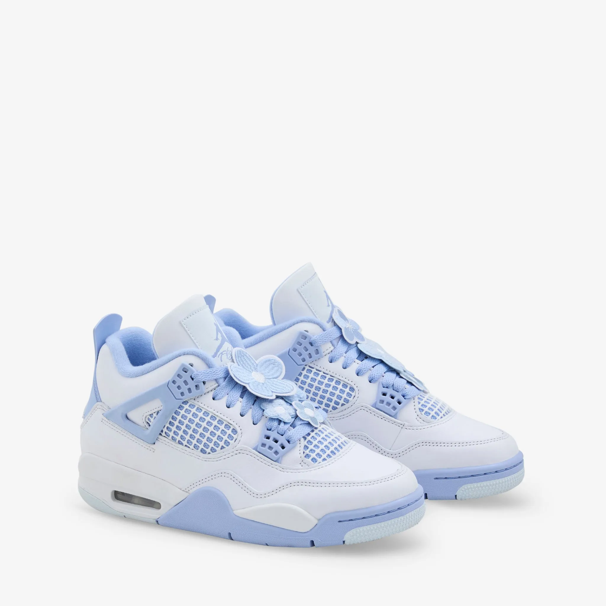 Women's Air Jordan 4 Retro 'Aluminium' White | Aluminium | Blue Tint | Oil Green MeshMaterial