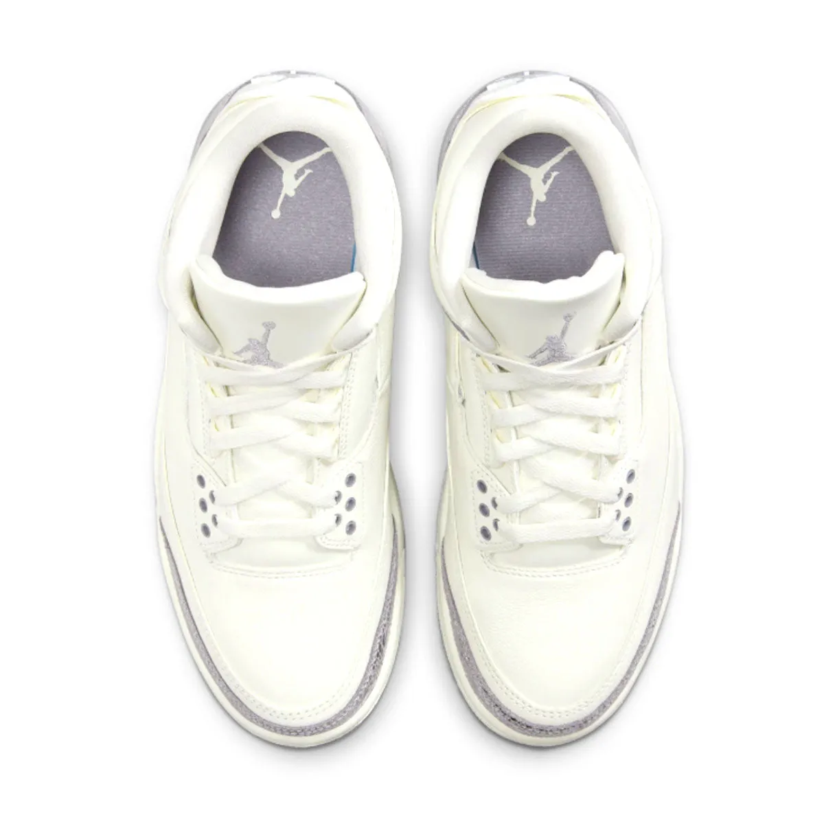 Wmns Air Jordan 3 Retro 'Sail Cement Grey' Lightweight Form Rainy Day Peak Step