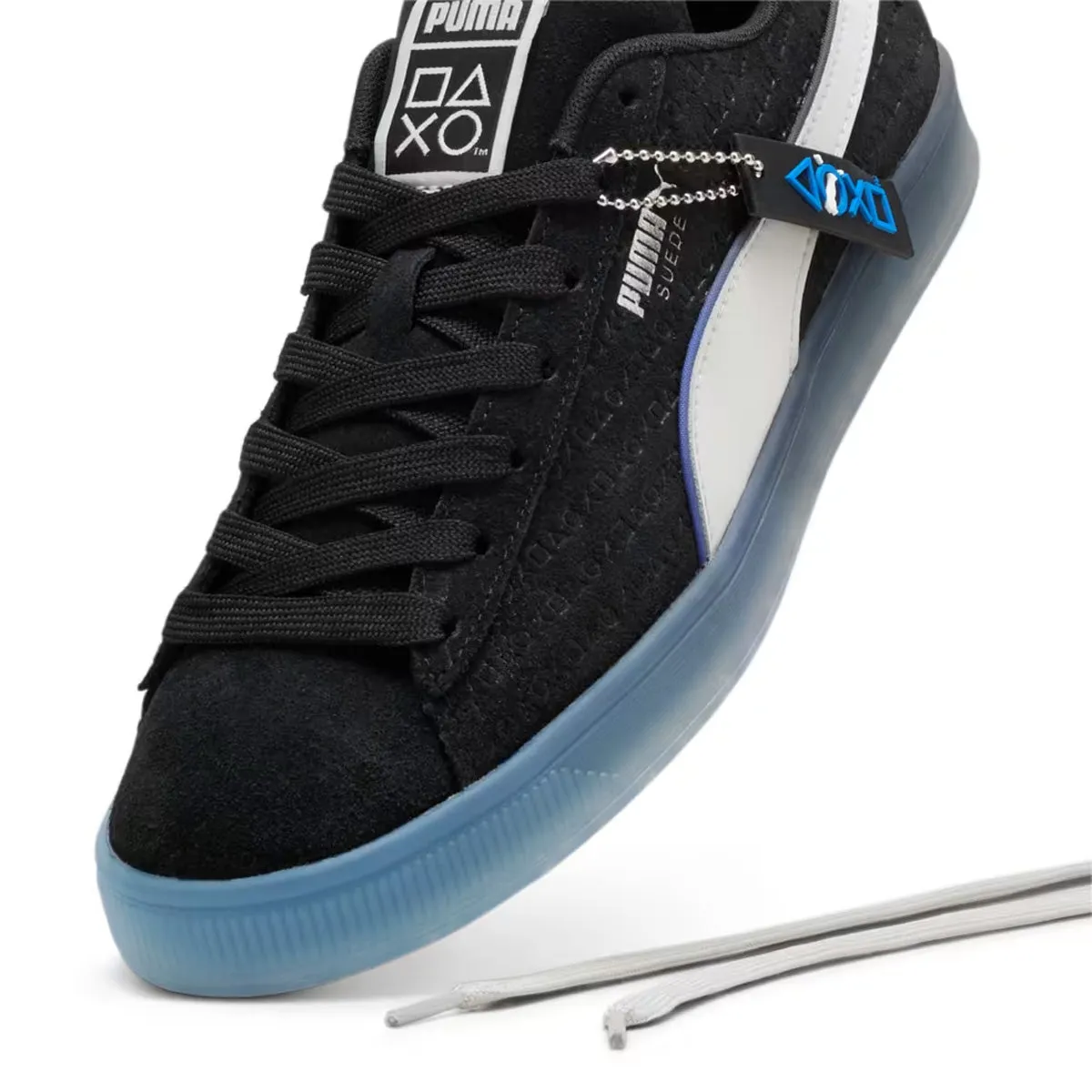 Comfort Tongue Road Long   Playstation Suede 'Black Glacial Gray'