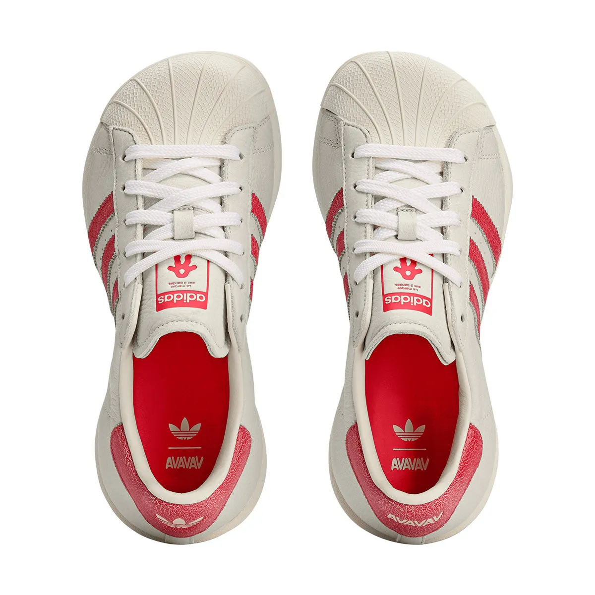 Durable outsole   Avavav Superstar Modified 'Crystal White Red'