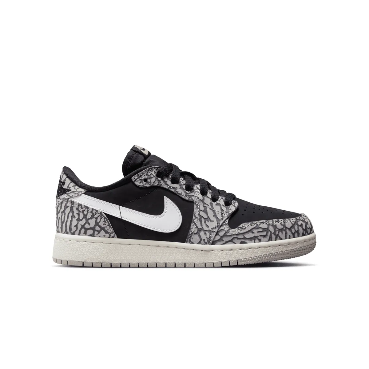 Kid's Air Jordan 1 Retro Low OG 'Black Elephant' Quick Flow Quick Dash