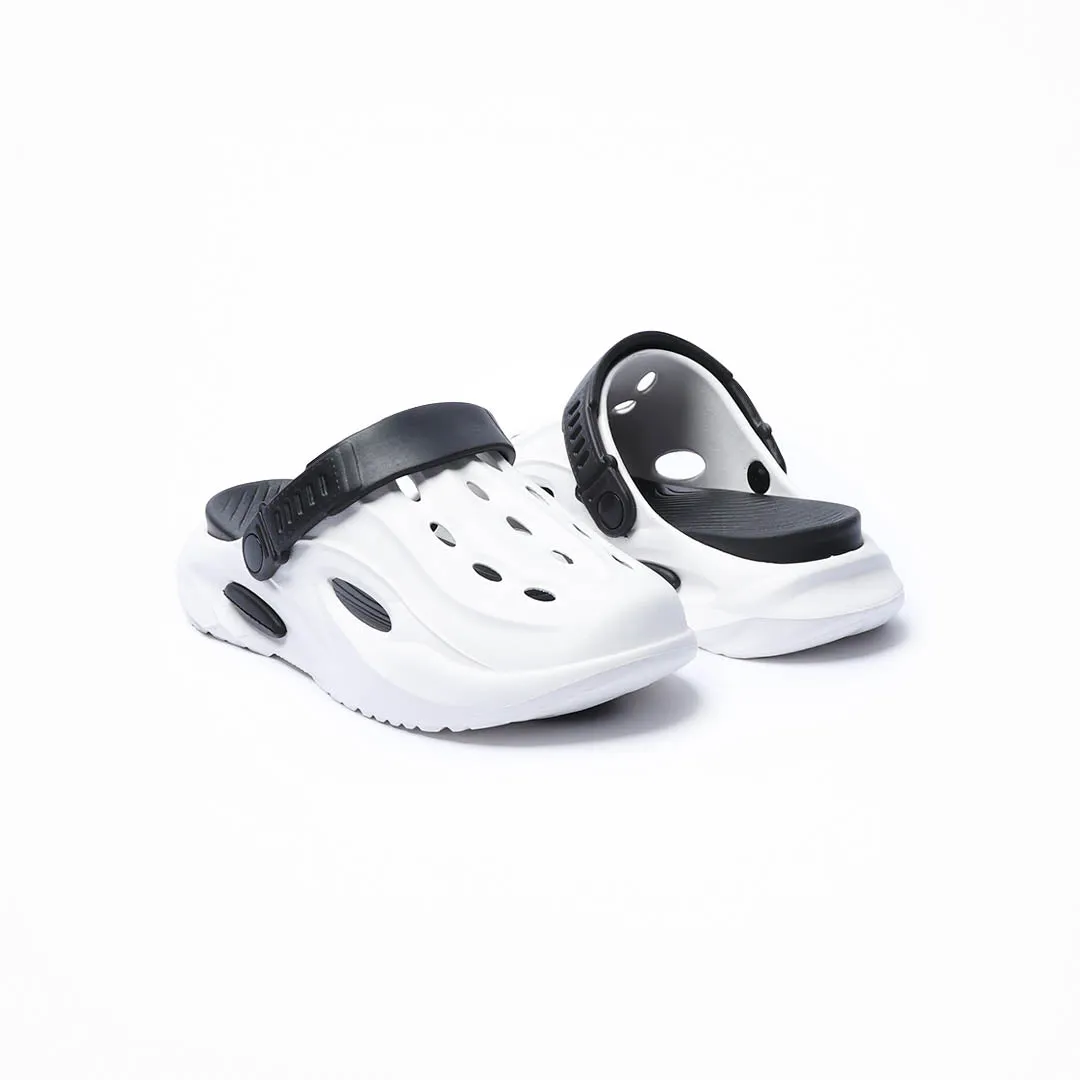 Birdsoles - Kingfisher Clogs - White Comfortable Performance Quick Dry Fabric