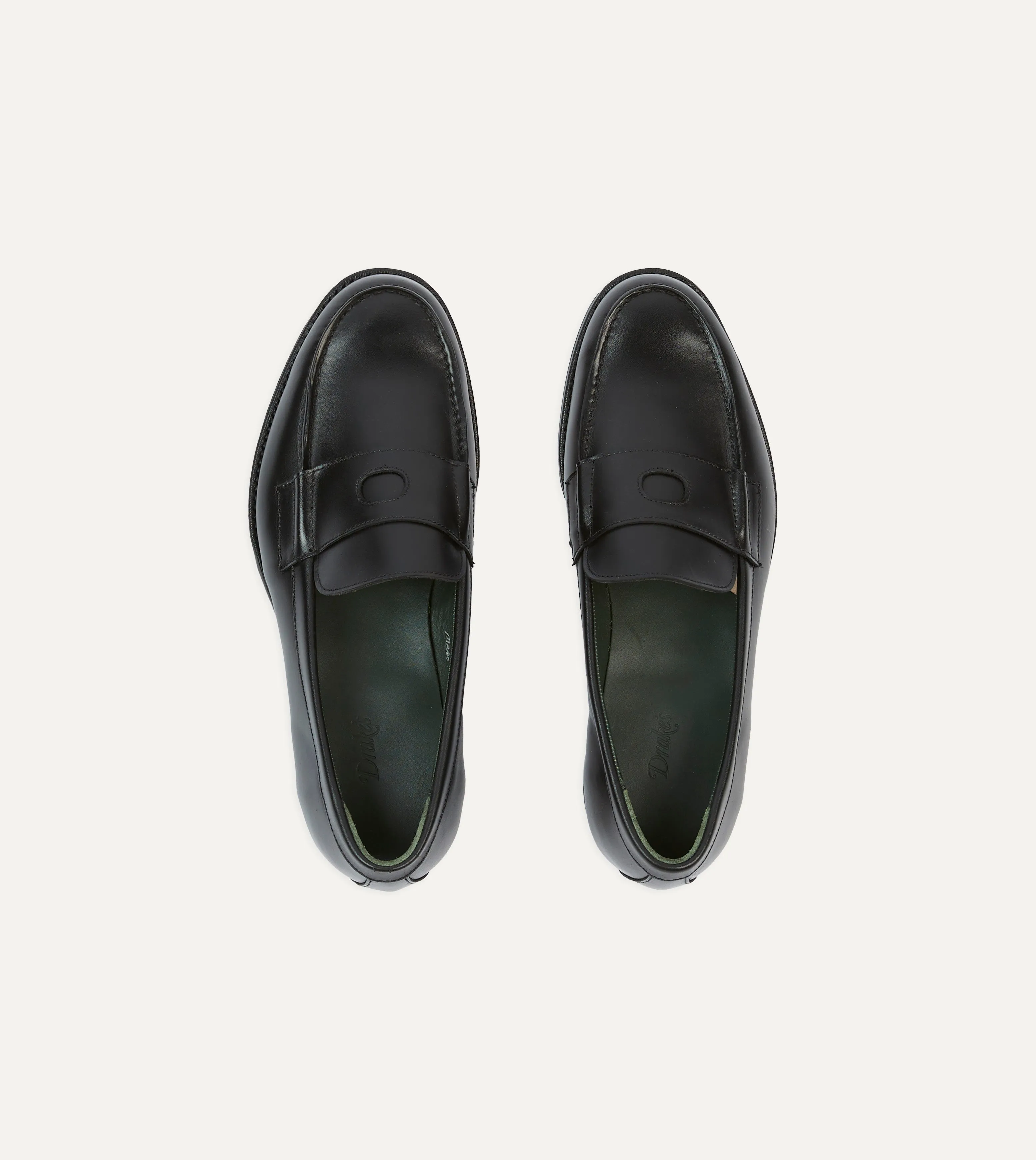 Unique Design Vibrant sole Black Calf Leather Charles Mk II Goodyear Welted Penny Loafer