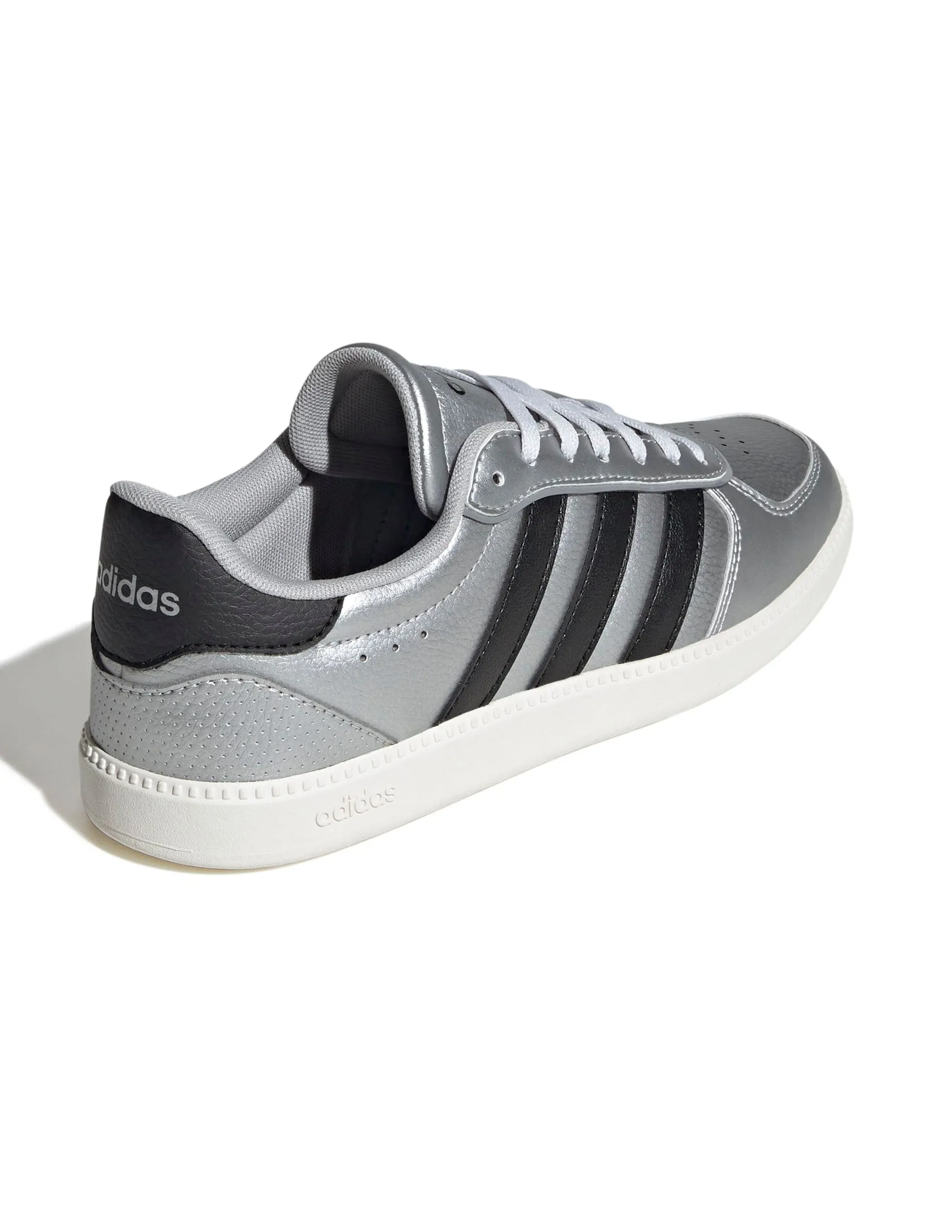 Youth Pick Ridge Jog Breaknet Sleek Shoes - Matte Silver/Core Black/Off White
