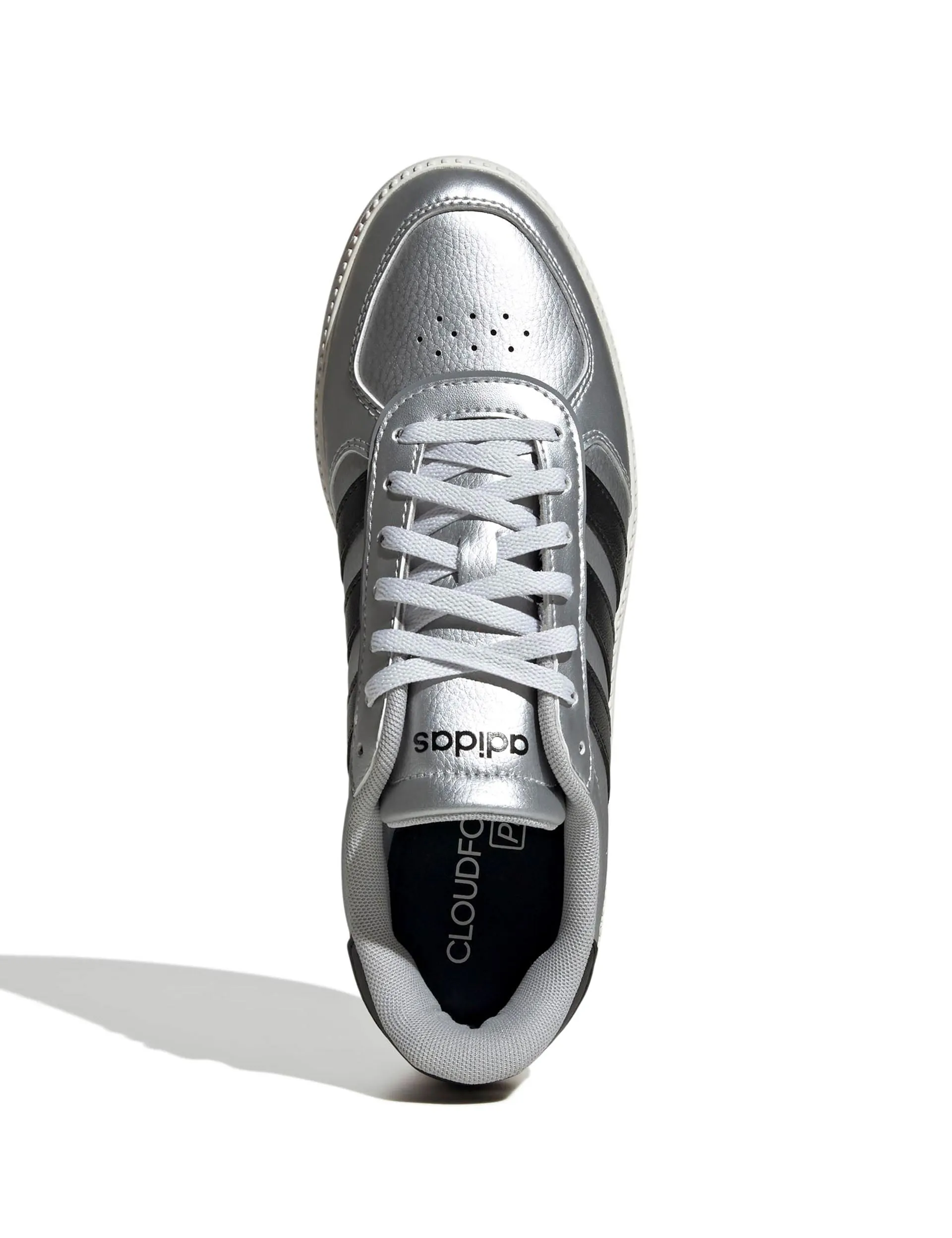 Simple Pair Bright Hike Breaknet Sleek Shoes - Matte Silver/Core Black/Off White