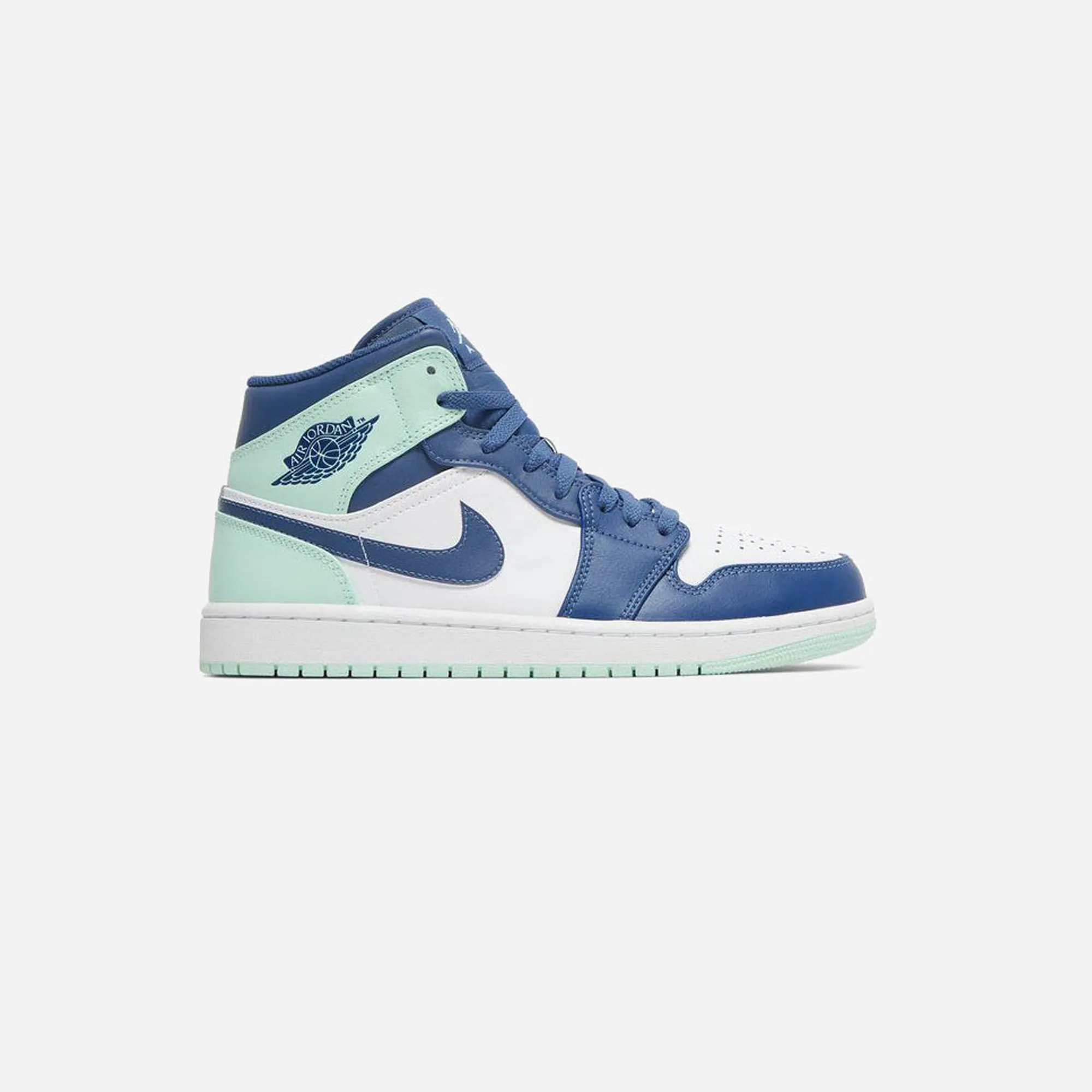 long lasting durability Signature grip Nike Air Jordan 1 Mid Mystic Navy Mint Foam
