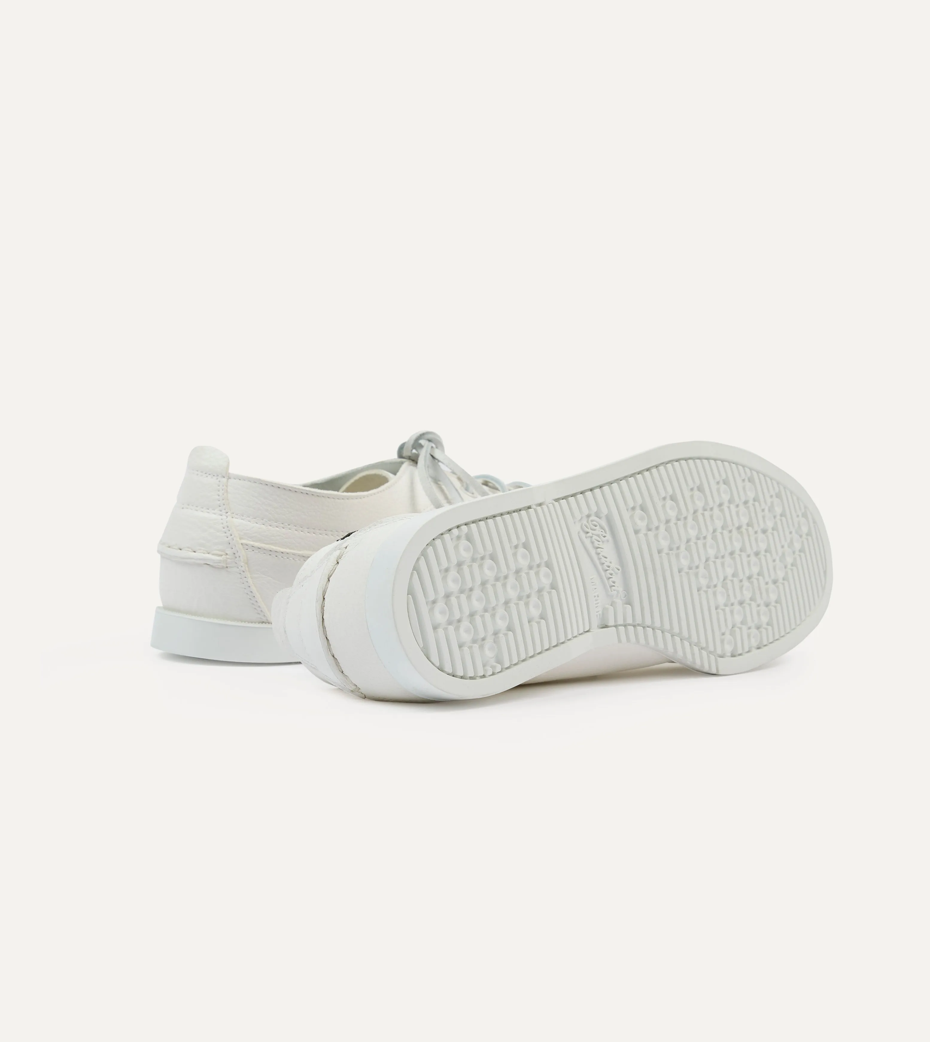 windy - weather Paraboot Malibu Blanc Deer Leather Boat Shoe