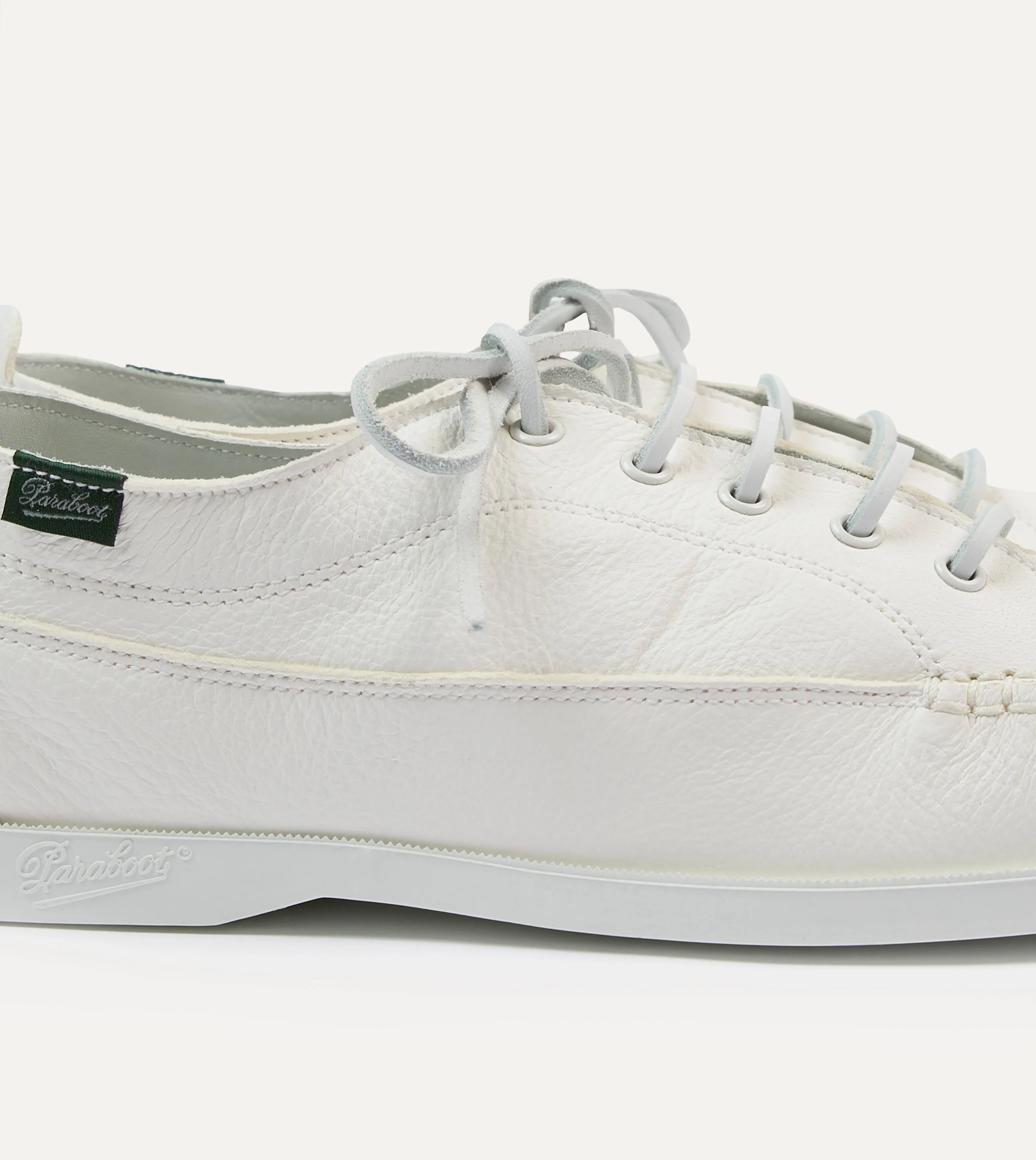 Paraboot Malibu Blanc Deer Leather Boat Shoe athletes' performance Timeless lining