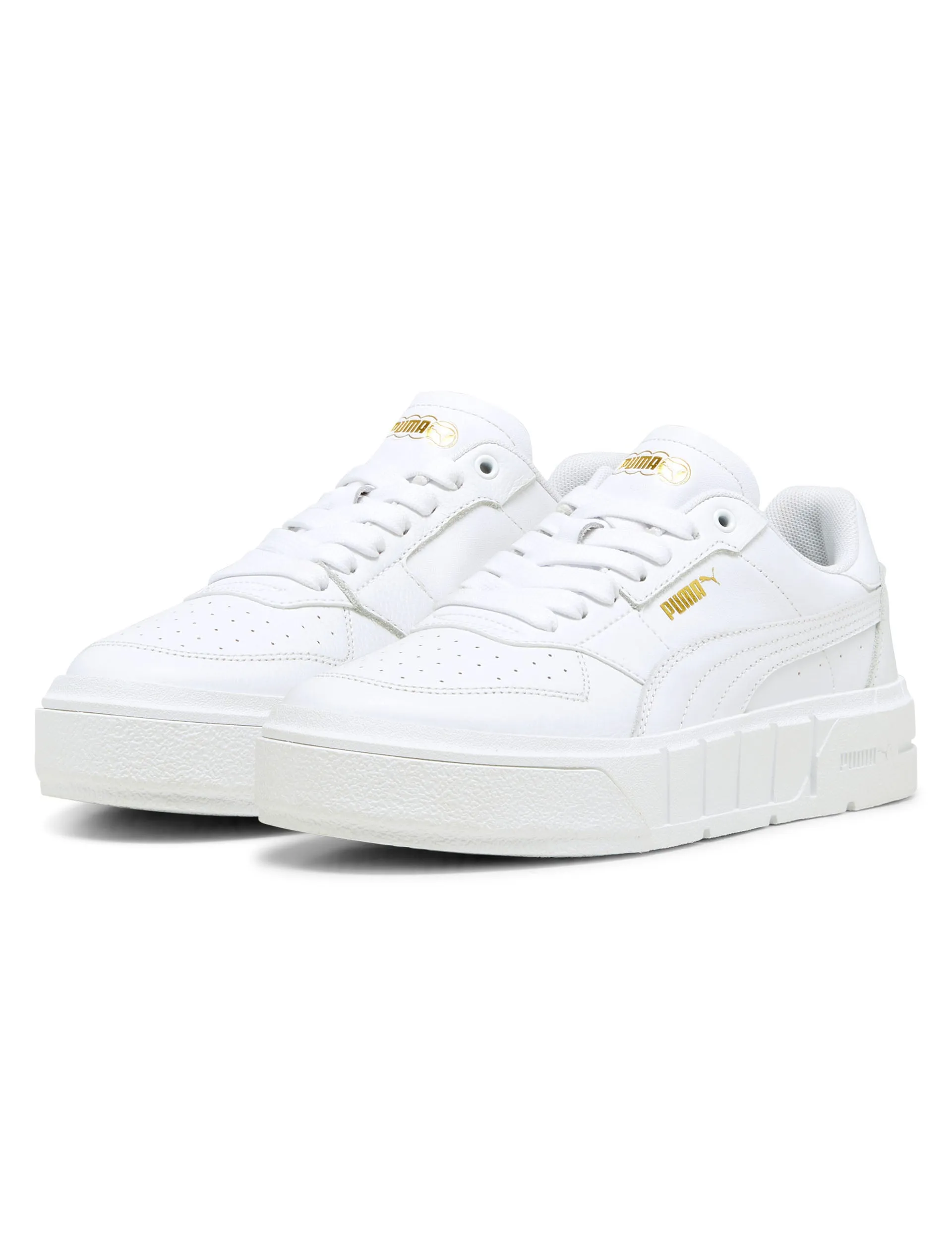 Balanced weight Pressure Dispersion Cali Court Leather Sneakers - White
