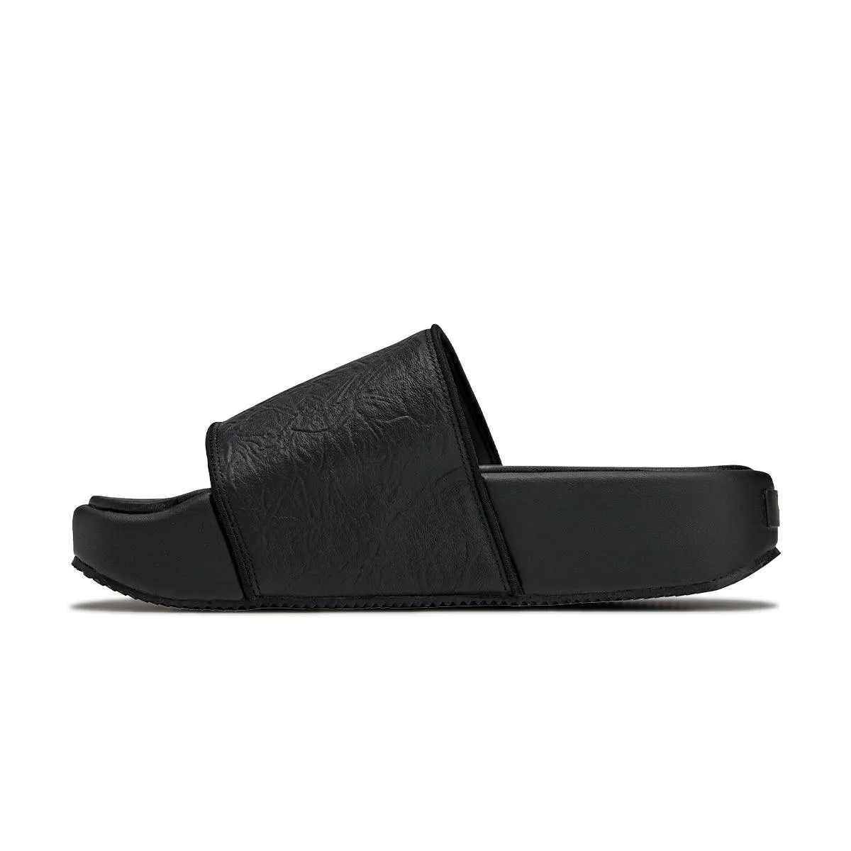 Mix Hue Travel Light Leather Slides 'Black'