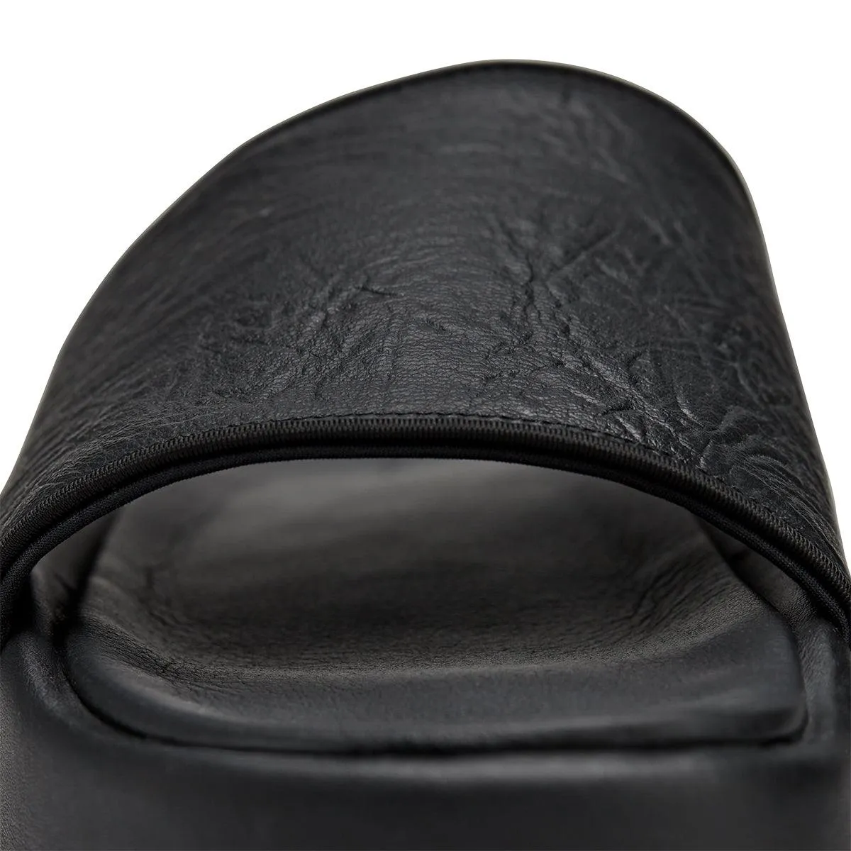 Leather Slides 'Black' Comfort Lining