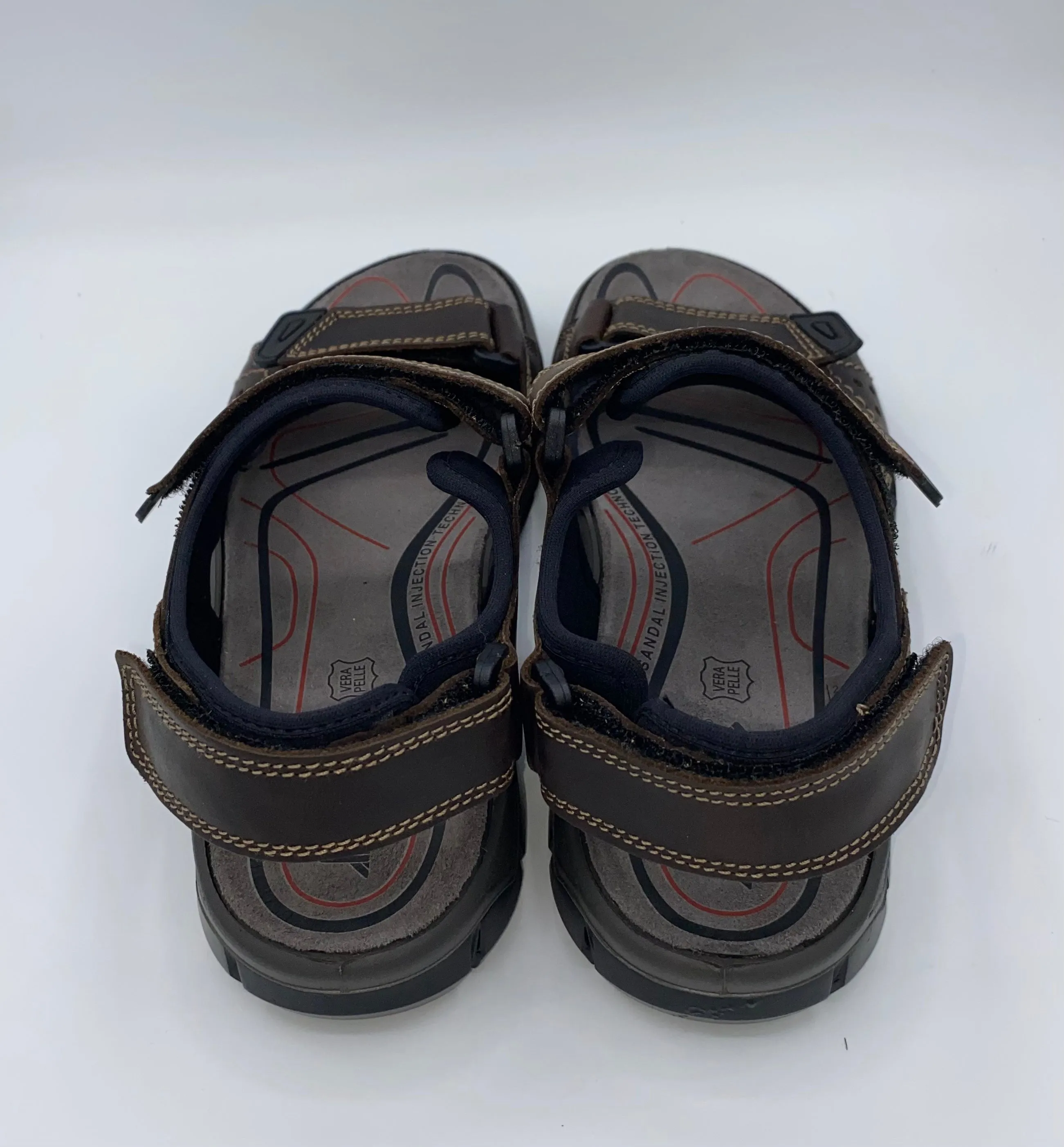 IMAC Italian Leather Velcro Sandals Dark Brown - 196264 3403/003 Ankle Soft