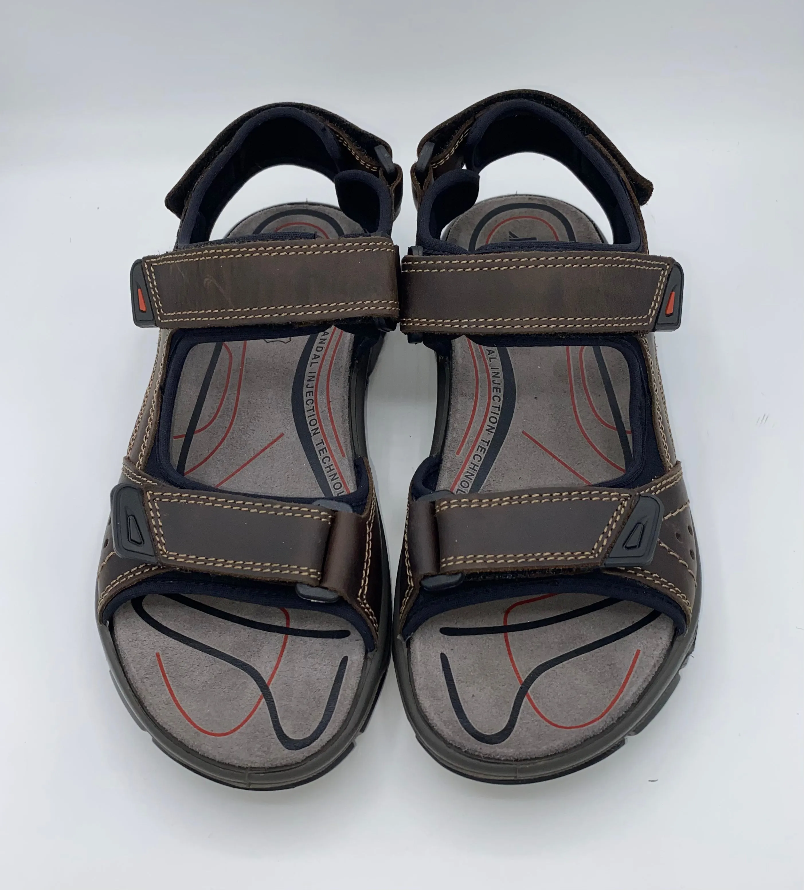 Yellow Warm Everyday Cool IMAC Italian Leather Velcro Sandals Dark Brown - 196264 3403/003