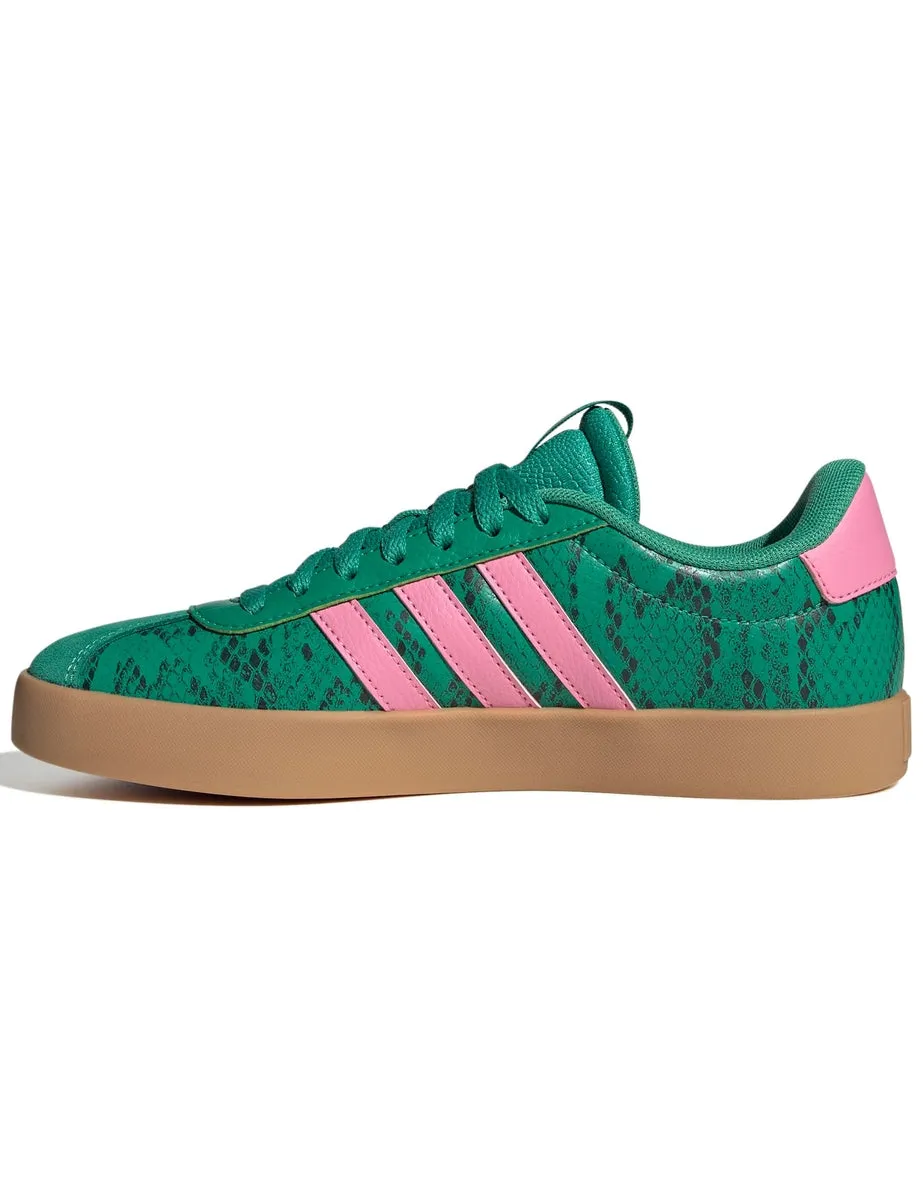 VL Court 3.0 Shoes - Court Green/Bliss Pink/Gold Metallic Summer Vibe Slide Step
