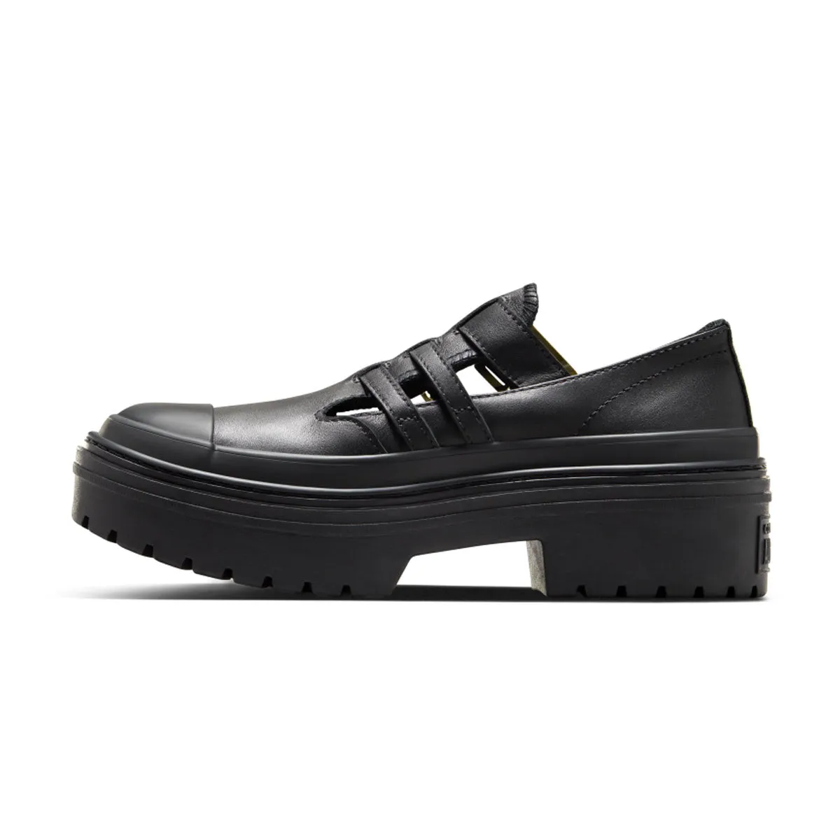 Modern Durable Fabric Chuck Taylor All Star Lugged Heel Mary Jane Platform 'Black Gold'