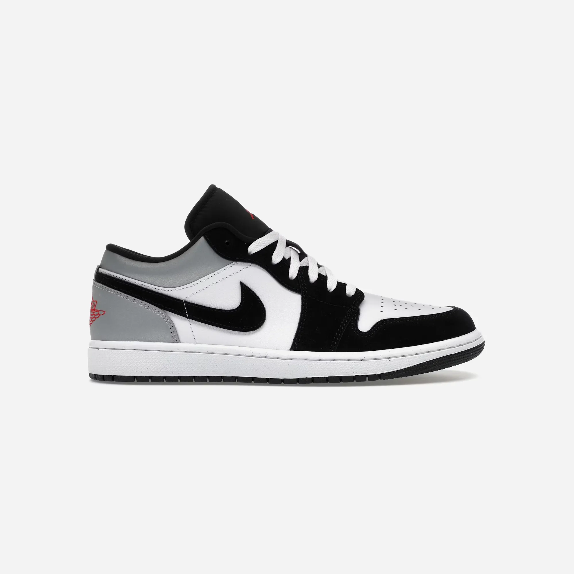 Non Irritating Stitching Street Performance Nike Air Jordan 1 Low White Fire Red Black Matte Silver