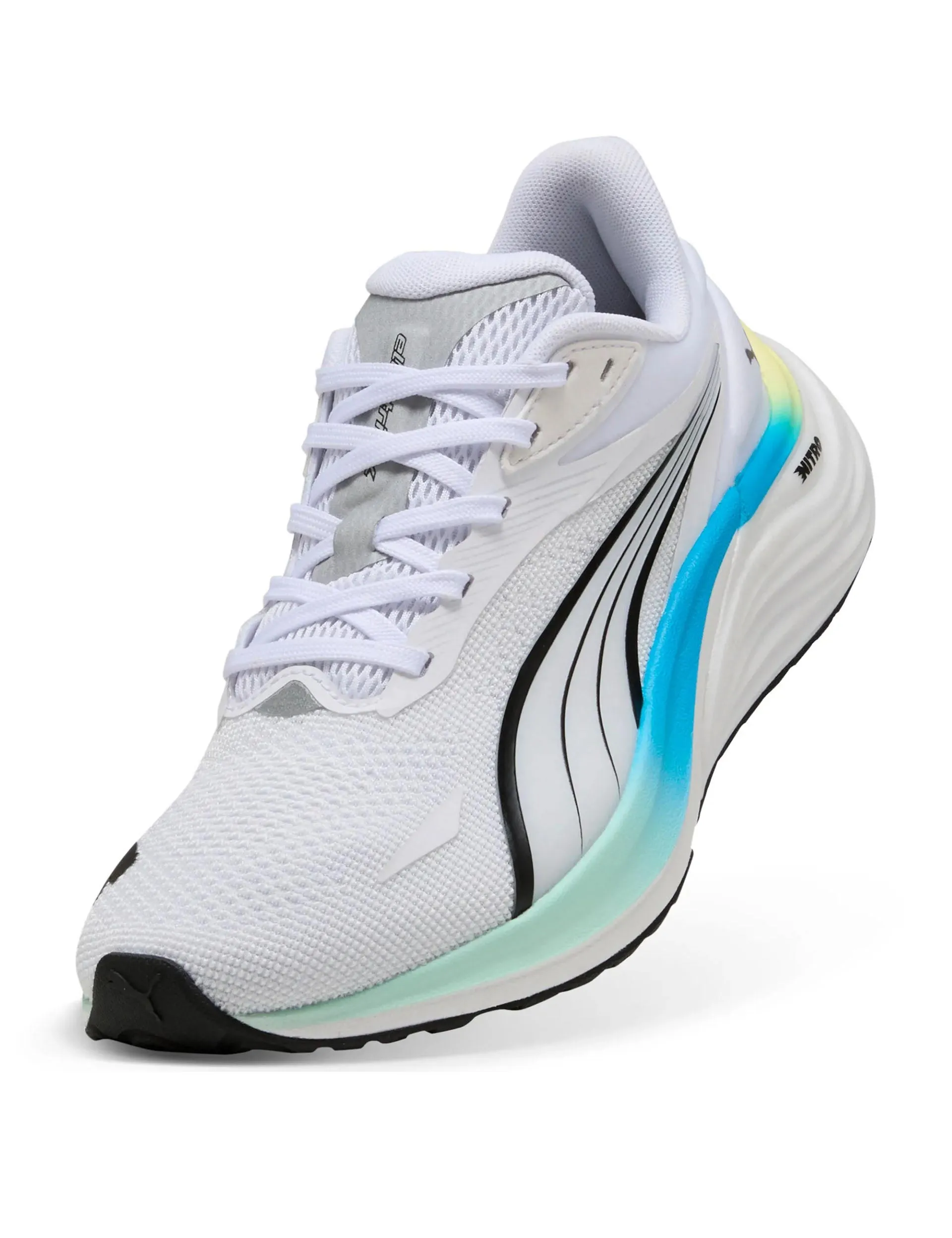 top - rated Electrify NITRO 4 Running Shoes - White/Mint Melt/Speed Blue