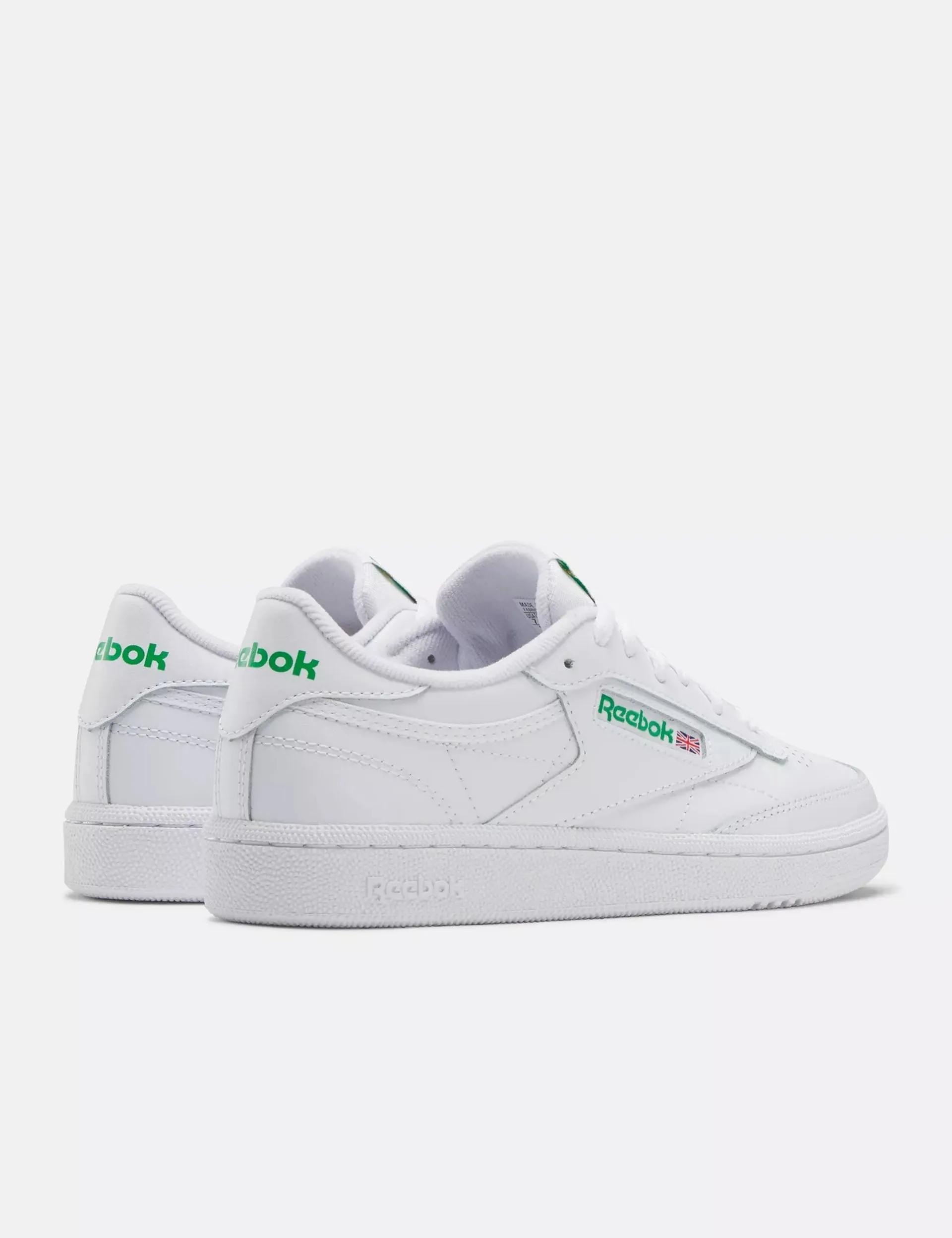 Club C 85 Shoes - Cloud White/Glen Green flexible fabric shoes