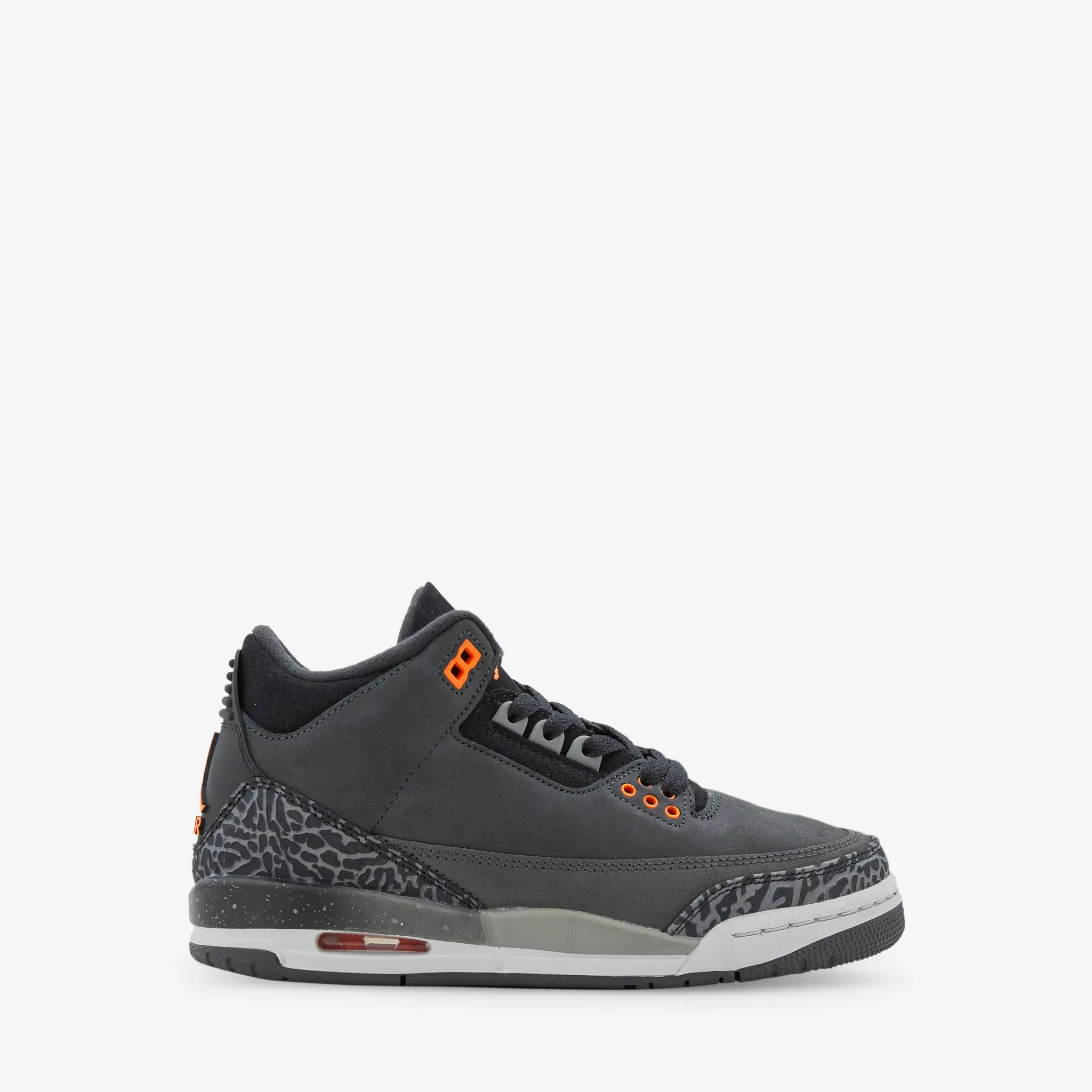 Natural Feel Ethylene Vinyl Acetate Grade School Air Jordan 3 Retro Night Stadium | Total Orange | Black