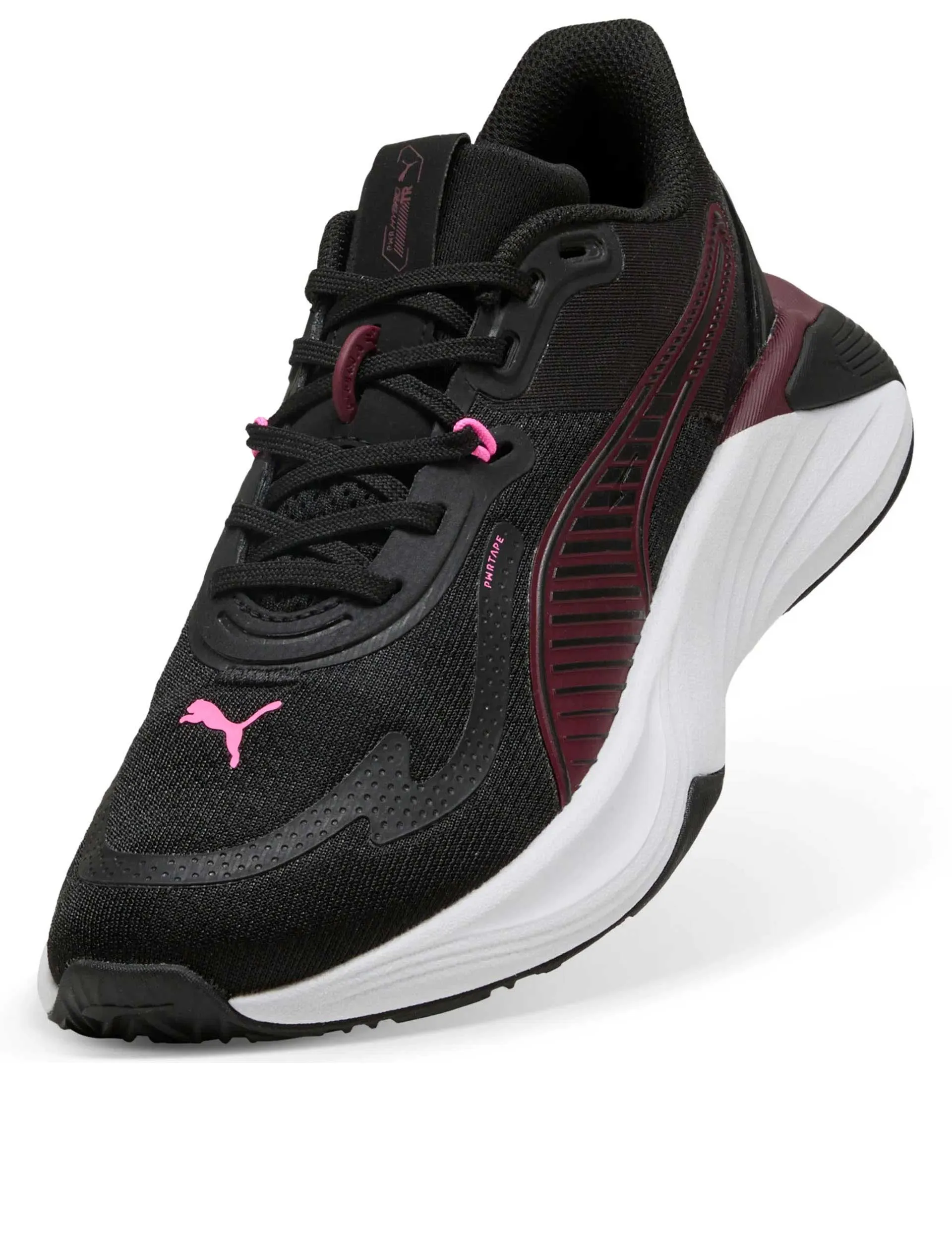 Secure lacing system PWR Hybrid Training Shoes - Black/Ruby Shimmer/Pink Pixel