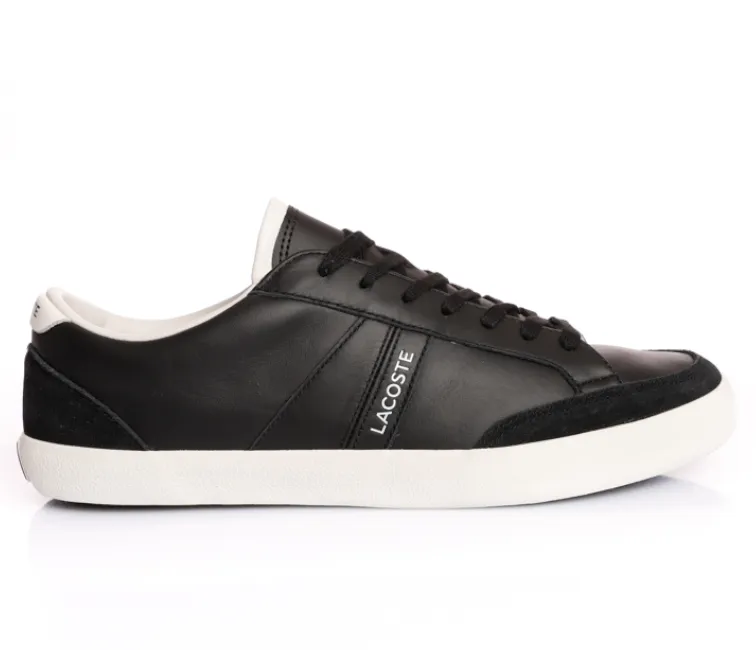 Rubber   sole Wardrobe Staple Men's Lacoste Coupole 0120 1 CMA Leather (Black/Off White)