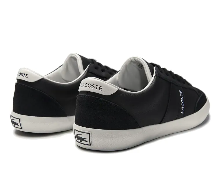 Men's Lacoste Coupole 0120 1 CMA Leather (Black/Off White) Snack Step
