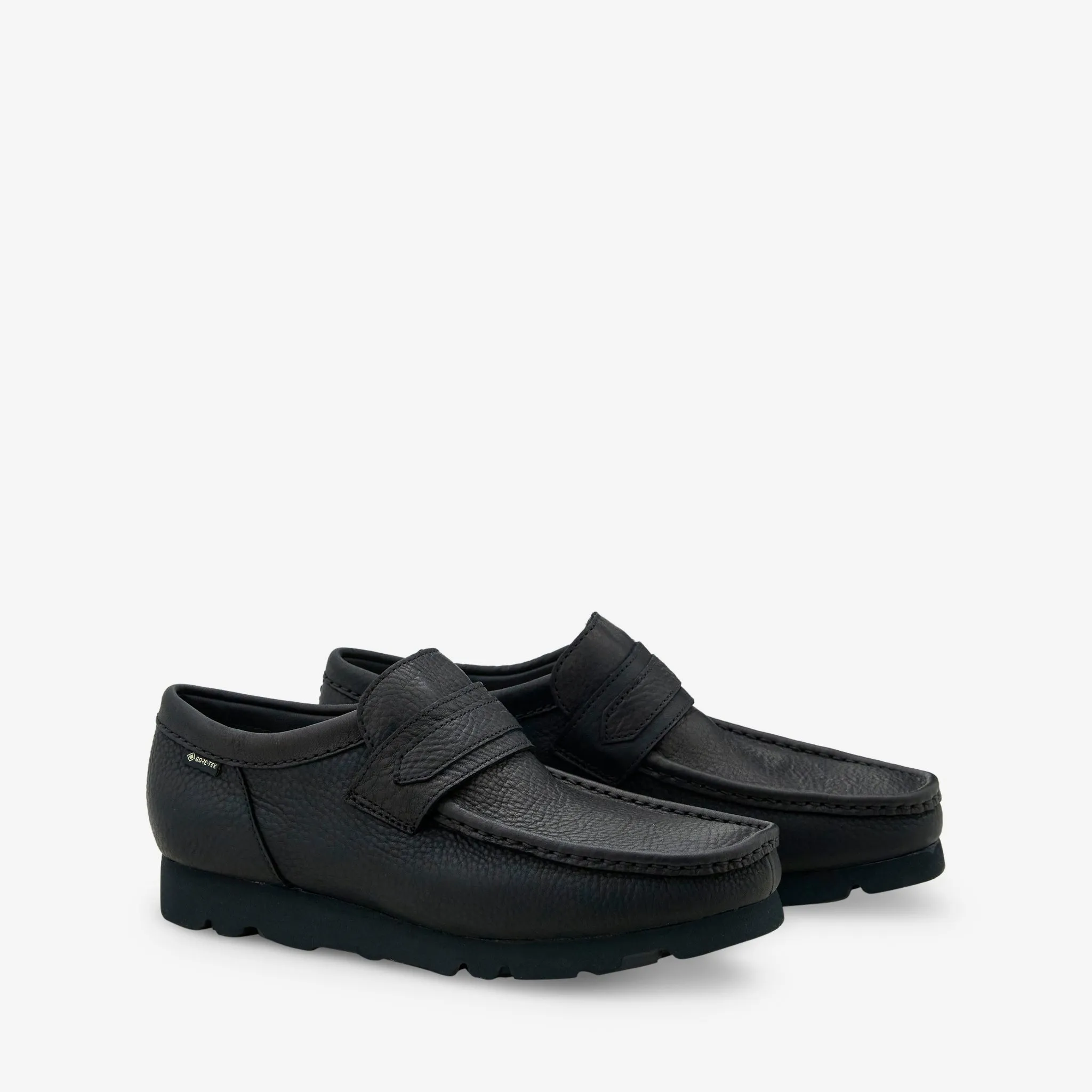 Sun Jog Comfortable Sole Wallabee Loafer GTX Black Leather